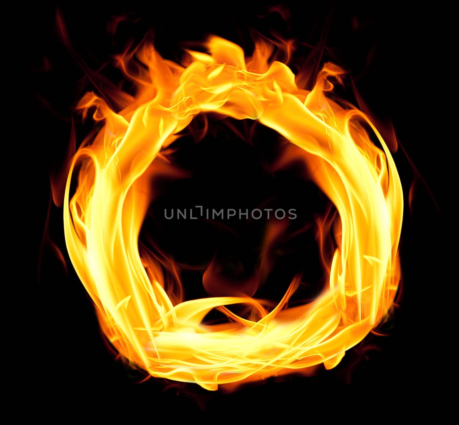 Fiery font. Letter O