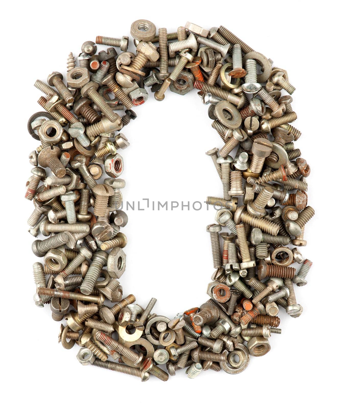 numbers made of bolts - zero