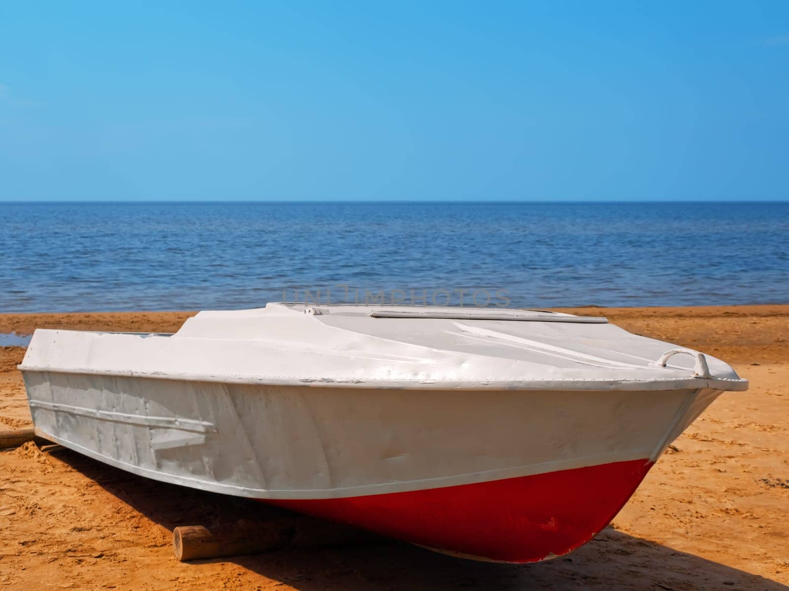 White sea boat at the beach