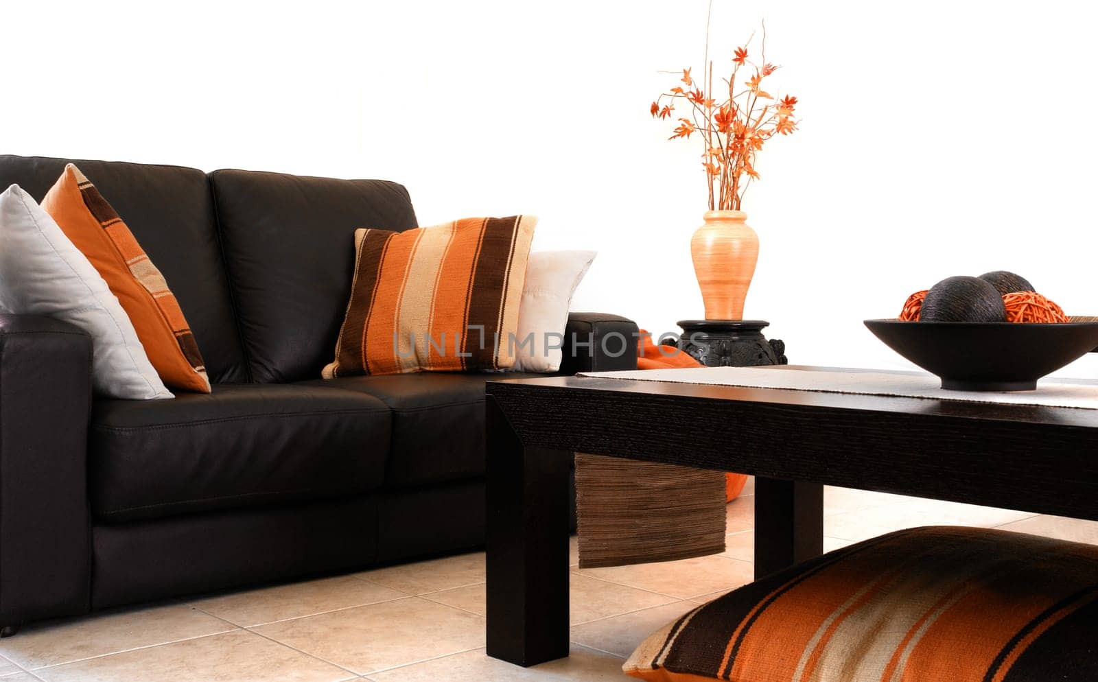 Modern Orange and Brown Interior