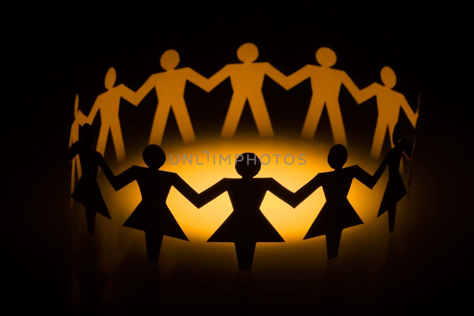 A group of diversify paper chain people.