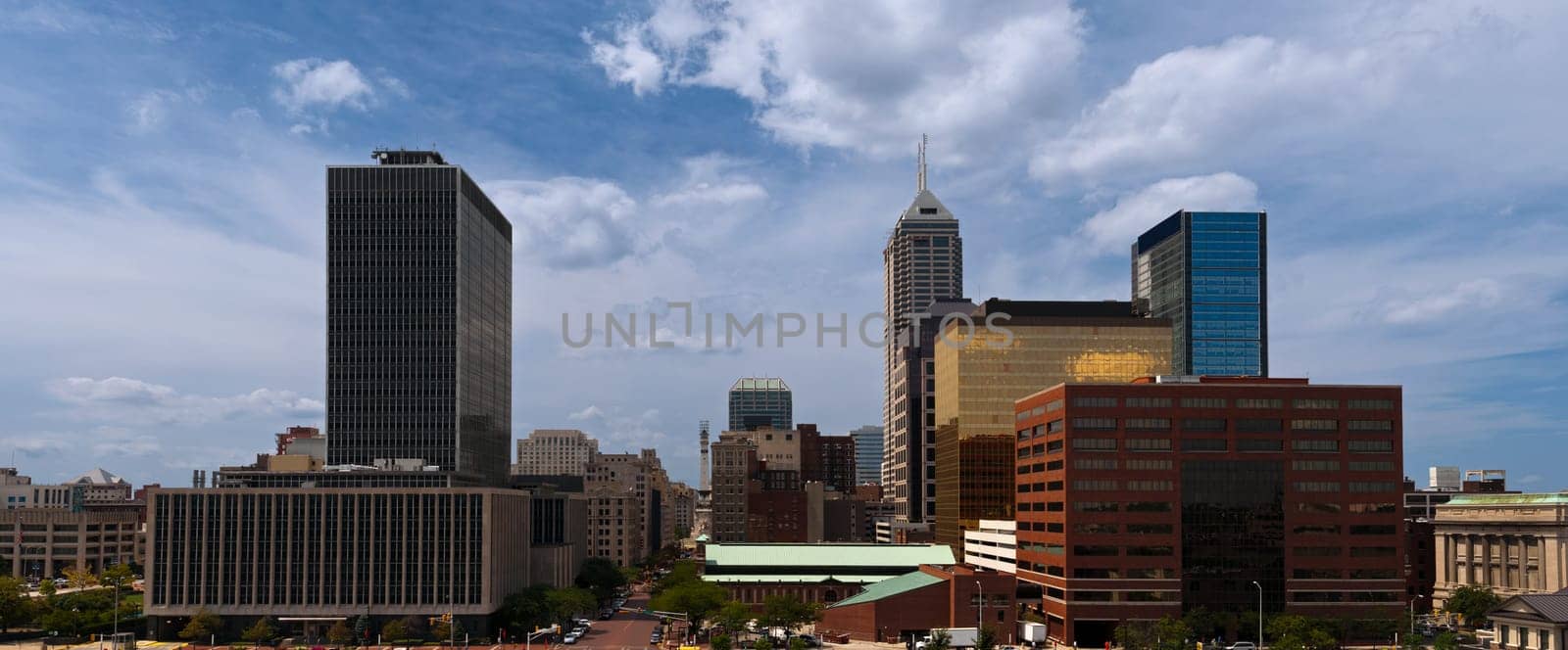 Image of Indianapolis city at sunny sumer day.