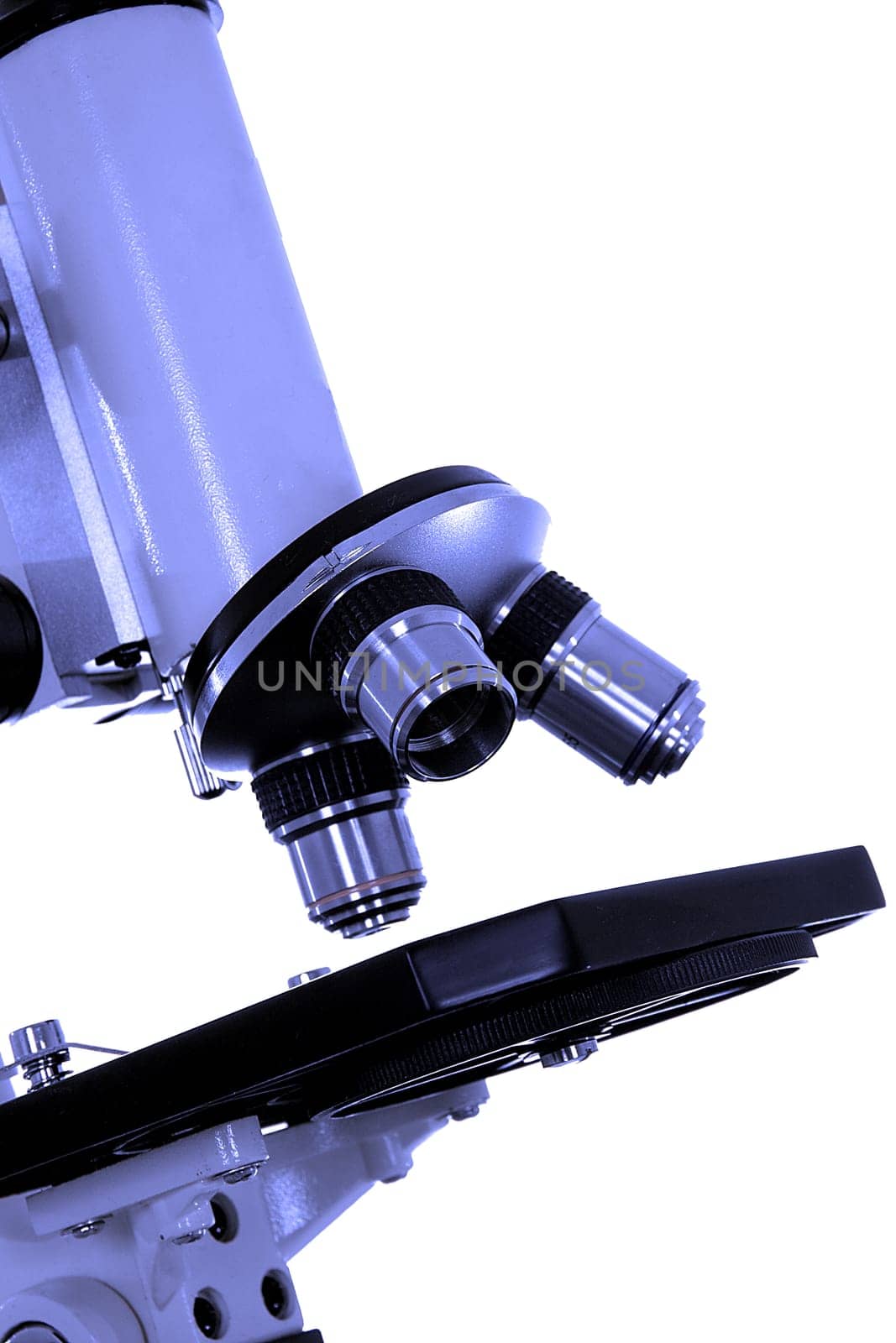 closeup of a microscope - with clipping path.