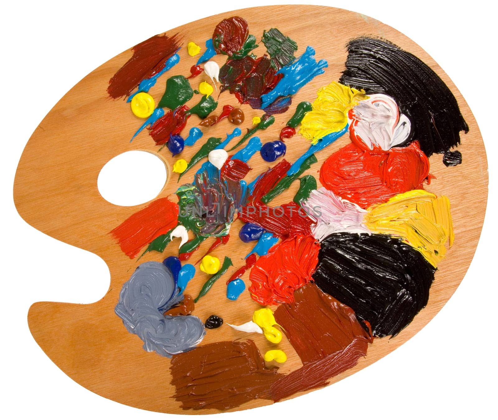 A painters pallette - with clipping path.