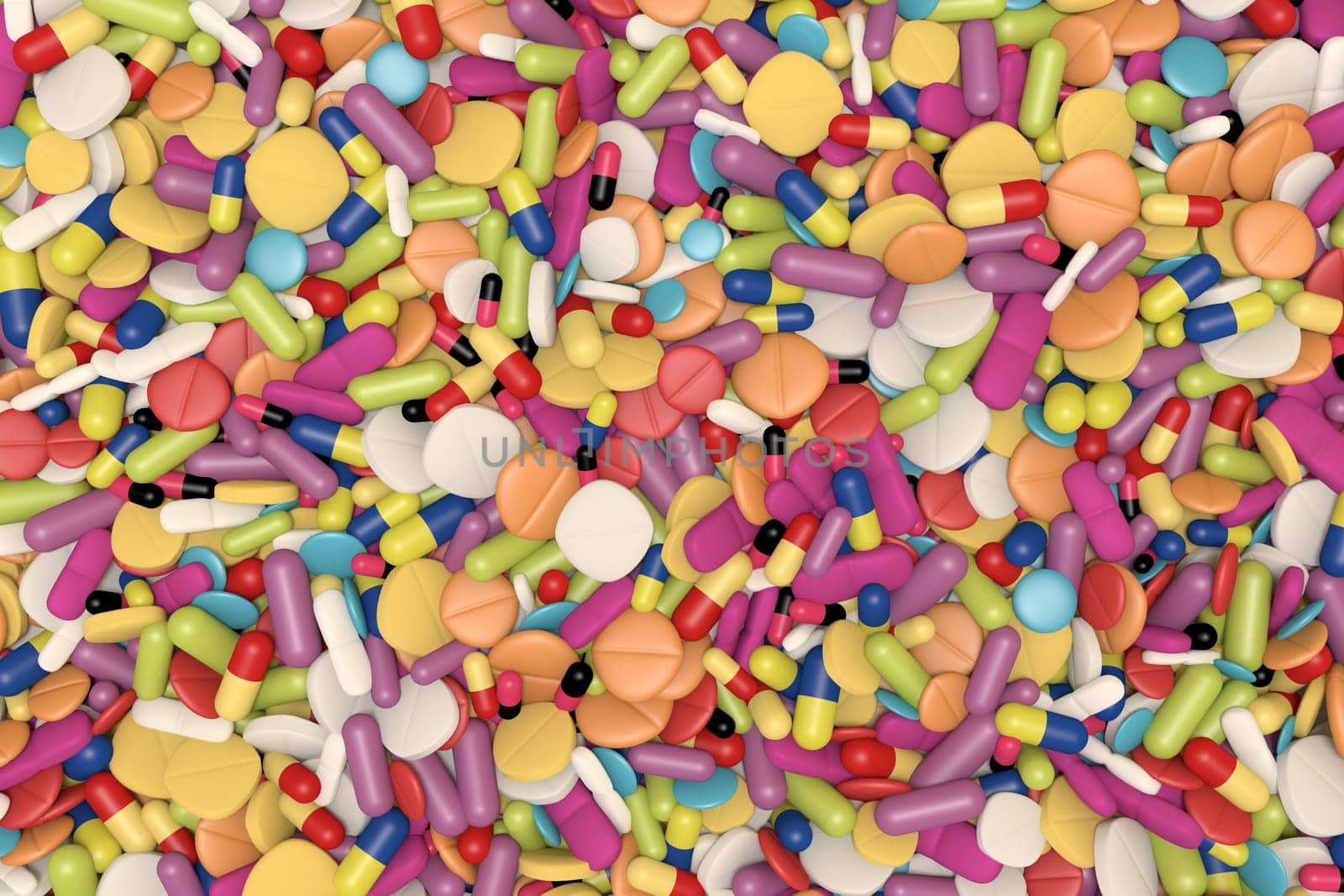 high quality rendering of different drugs / medicinal