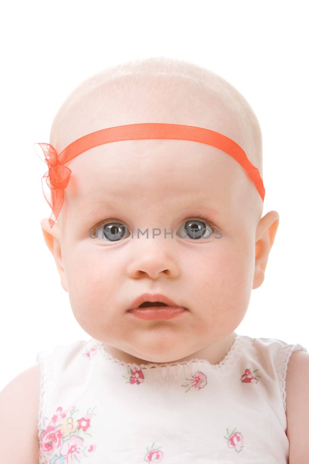 Sweet baby girl. Isolated over white background