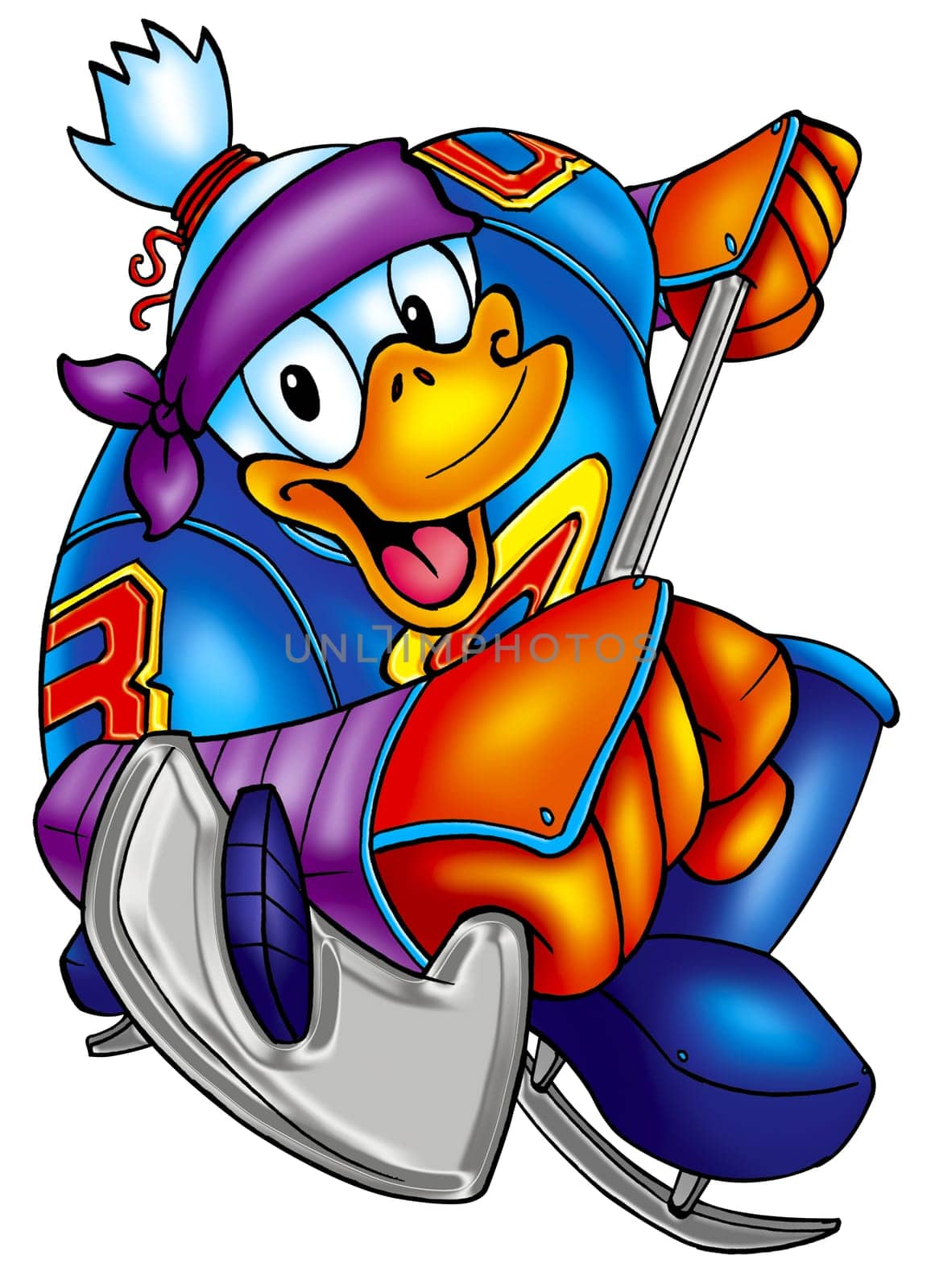 a digitally illustrated cute duck