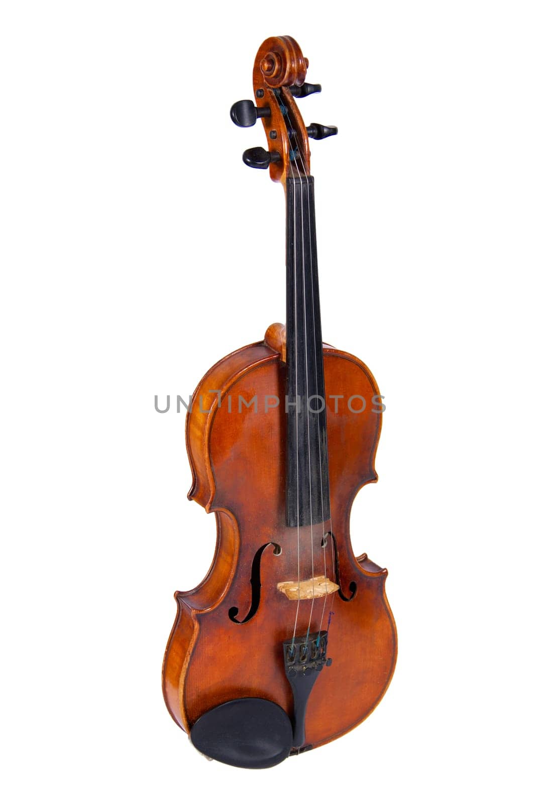 Old violin, isolated on a white background