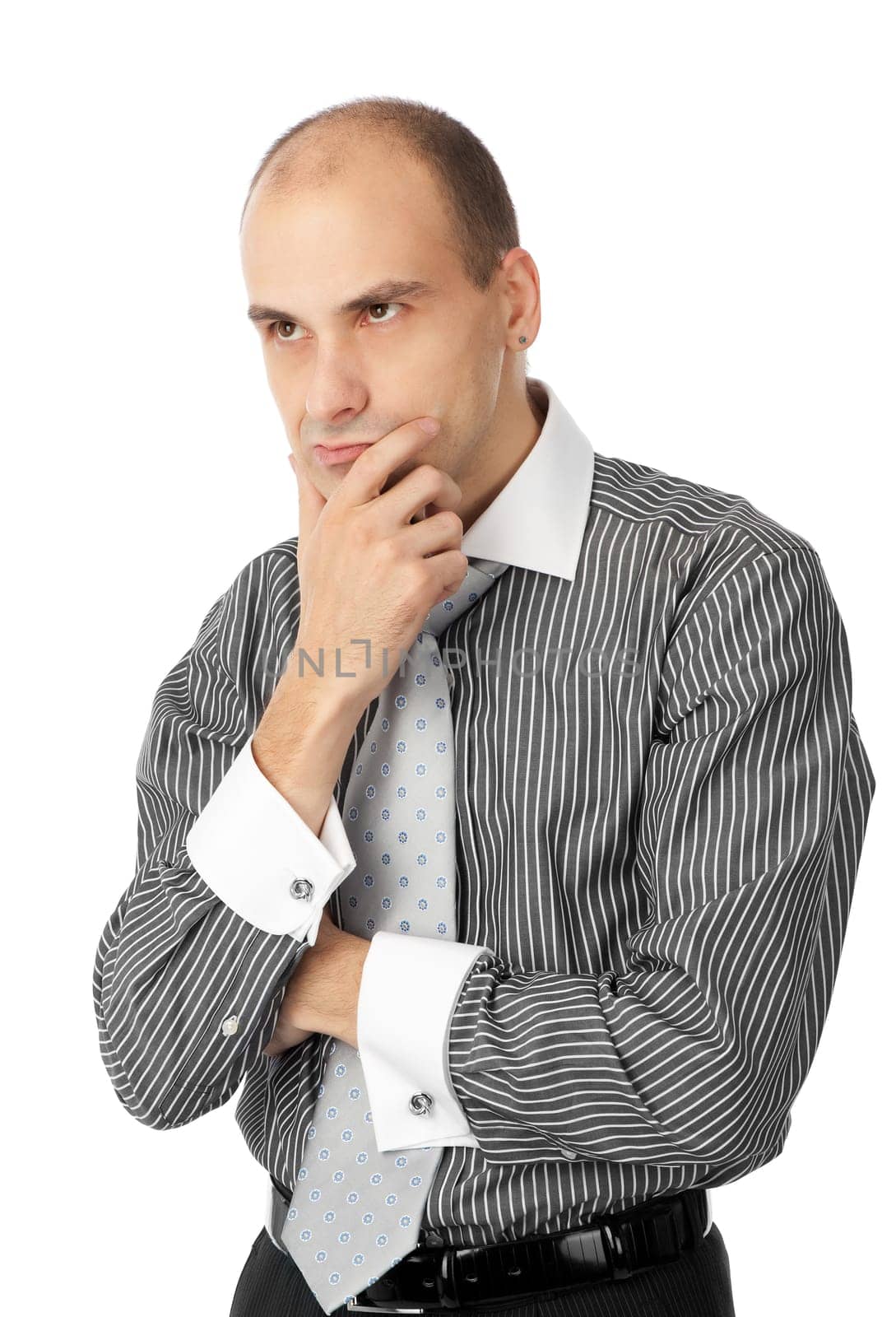 Angry businessman isolated on a white background