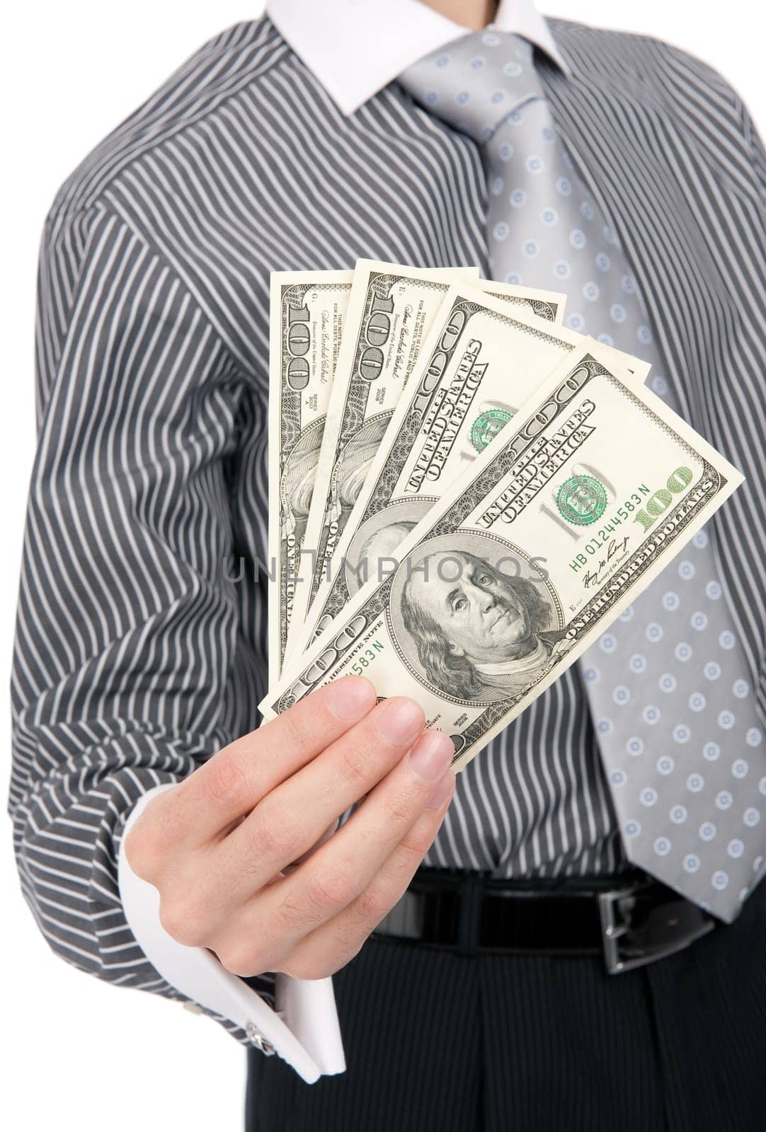 Business Man Holding Money