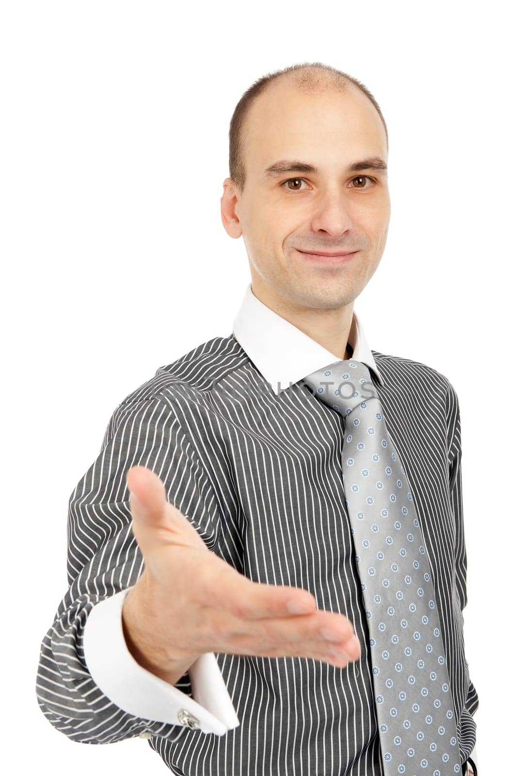 businessman giving hand for an handshake