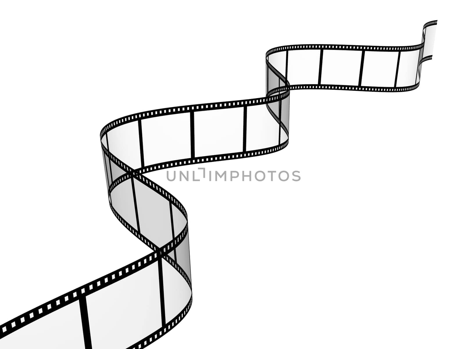 3d abstract photographic film. Object isolated over white