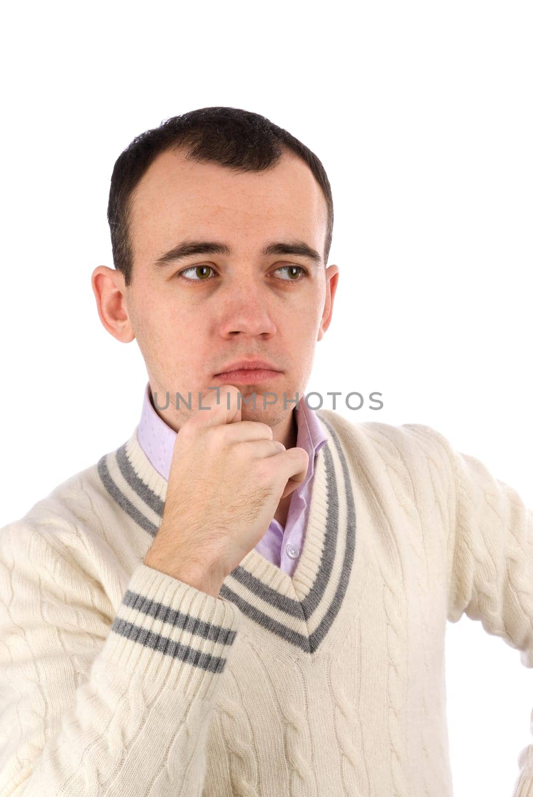 portrait of handsome young man looking away