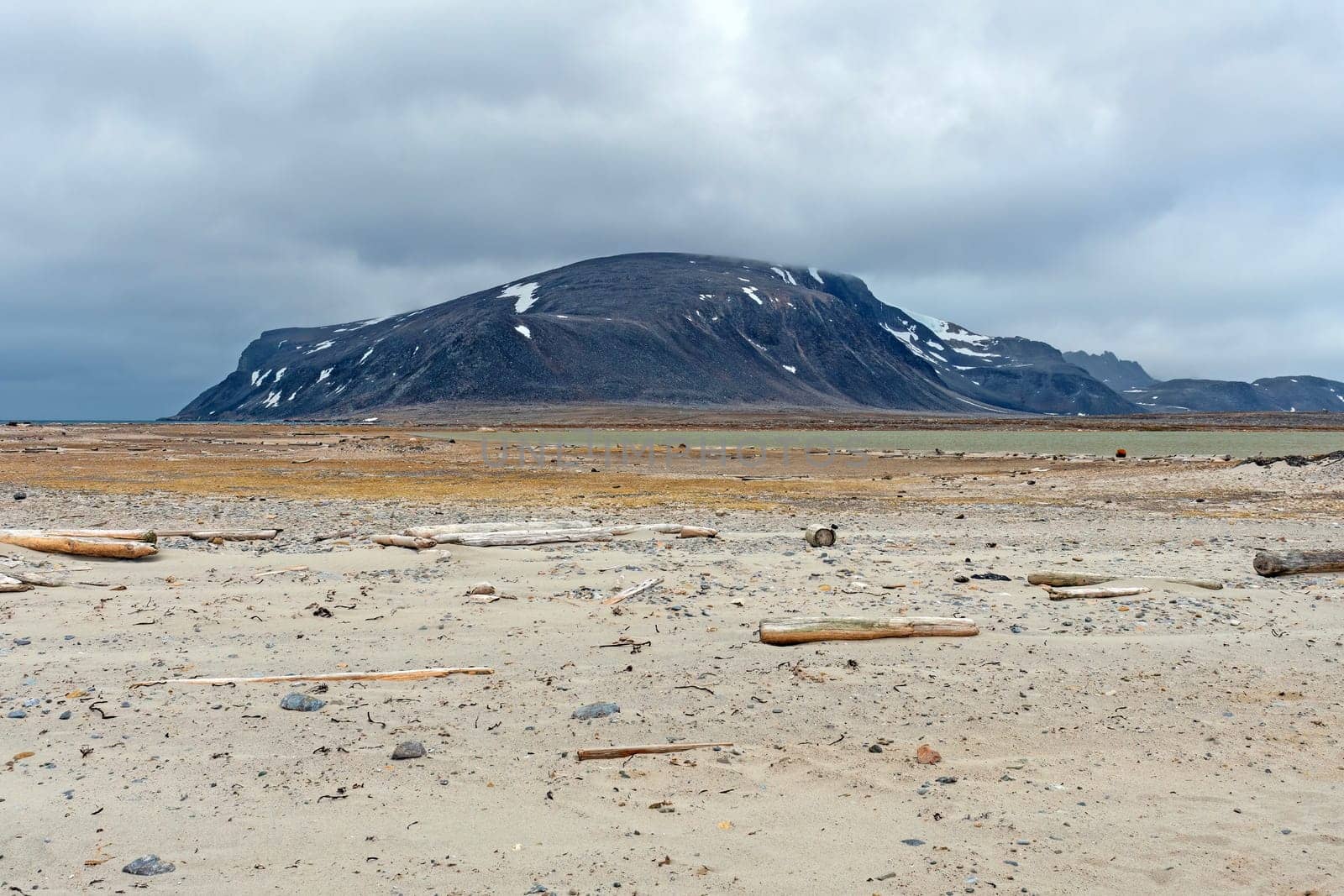 Lonely Beach in the High Arctic in the Svalbard Islands in Norway