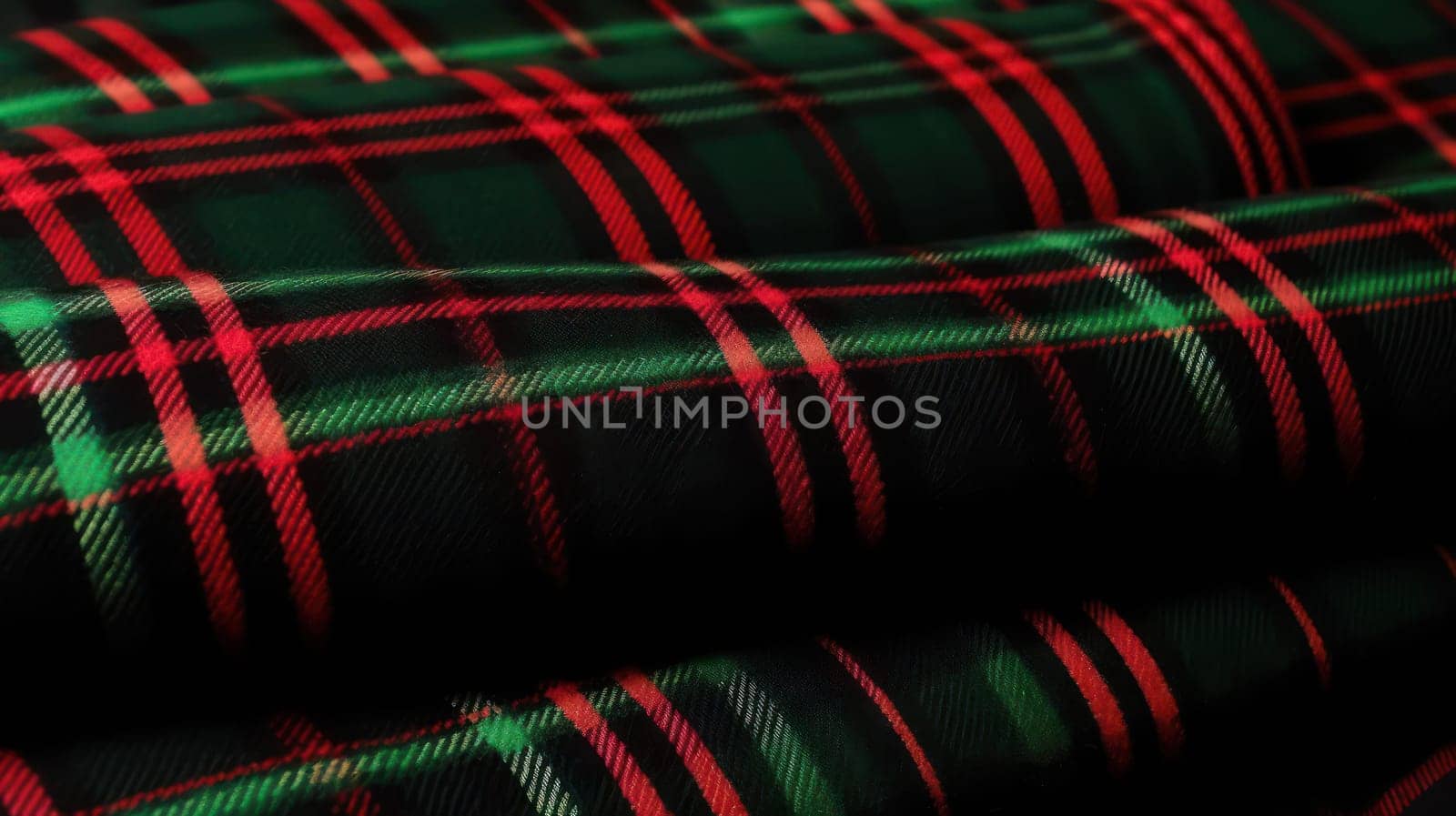 This photo captures the art of traditional Scottish fabric weaving, showcasing the intricate patterns and textures of the fabric. The photo is set against a rustic backdrop, adding to the traditional feel. Perfect for National Geographic or travel publications.