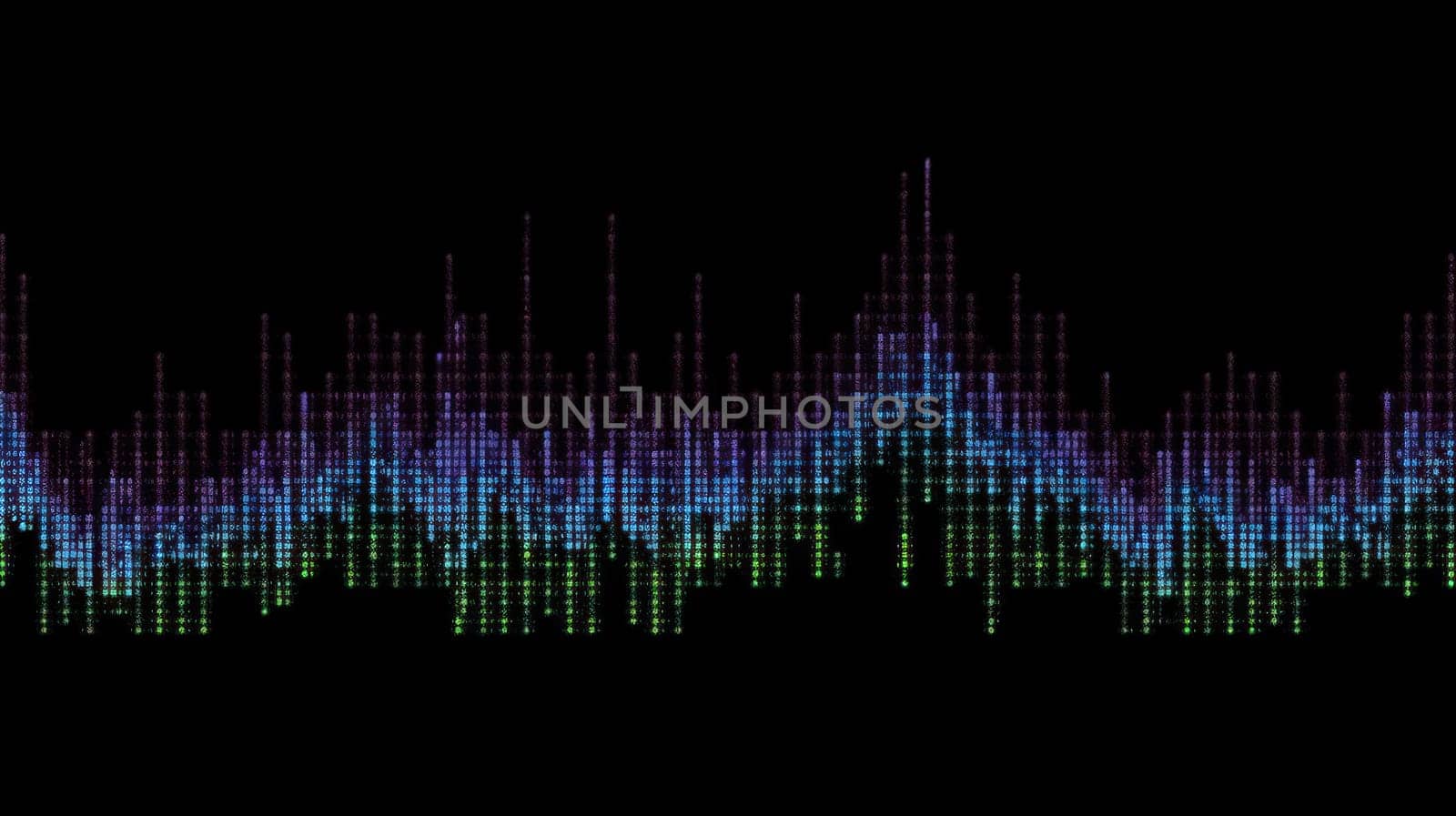 This photograph showcases a unique audio waveform made entirely out of colored ASCII symbols. The symbols create a visually stunning representation of sound waves in a modern and artistic way. The high-resolution 8k image captures the intricate details and vivid colors of the ASCII art.