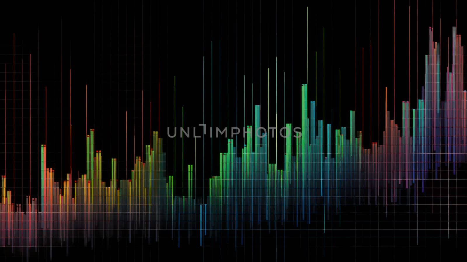 A high-resolution digital graphics stock chart in a matrix format. This image shows the performance of different stocks and financial markets in a digital format, with a modern aesthetic. The colors and lines are designed to be visually appealing and easy to understand, even for those without a financial background. This image is perfect for financial reports, presentations, and online content.