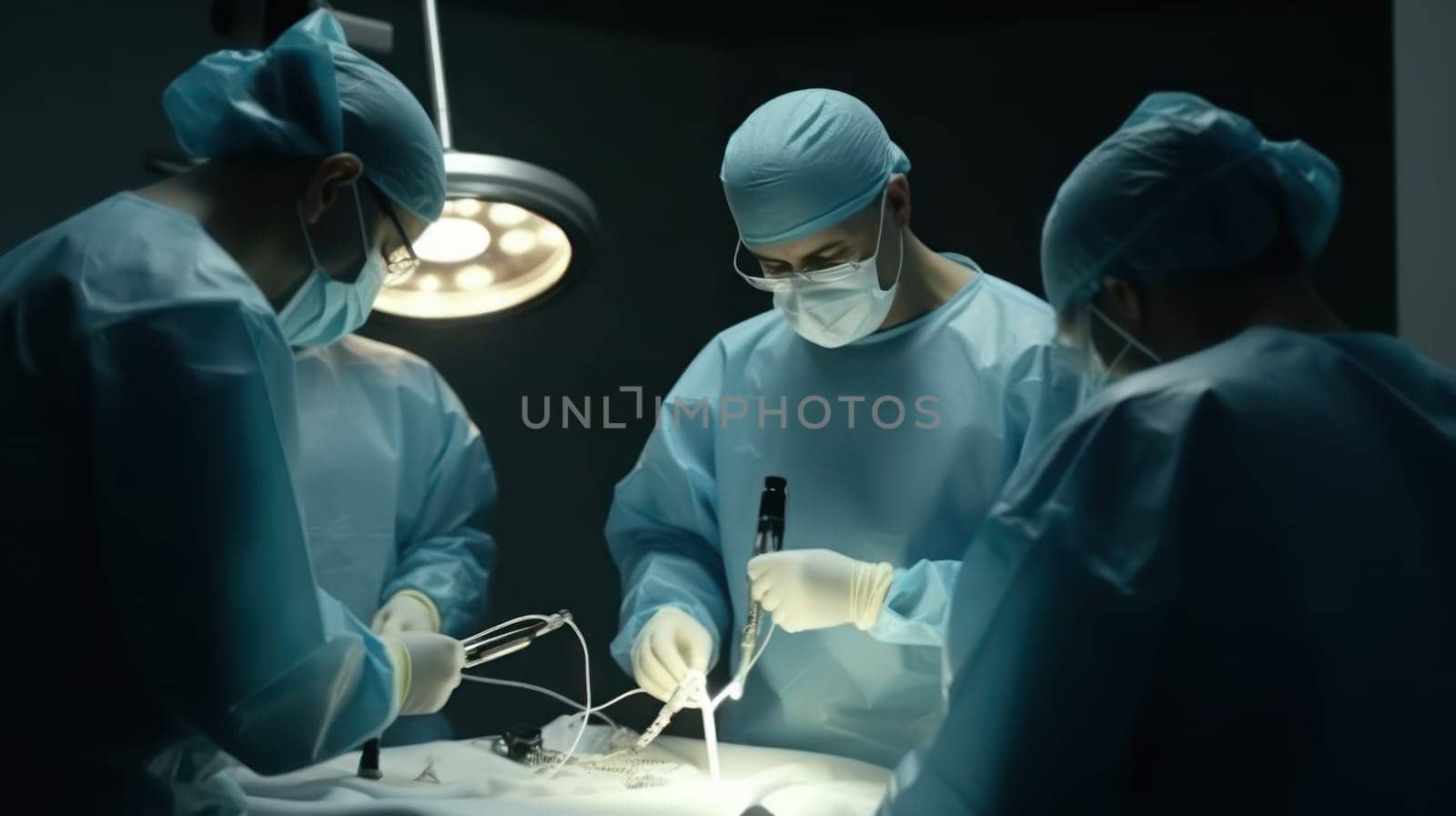 This photograph captures the intensity and focus of a surgical team in action, as they work with precision and skill to help save lives. The image showcases the teamwork and collaboration required in the medical field, as each member of the team plays a crucial role in the success of the operation. The photo is captured in 8k resolution, allowing for every detail to be seen with stunning clarity.
