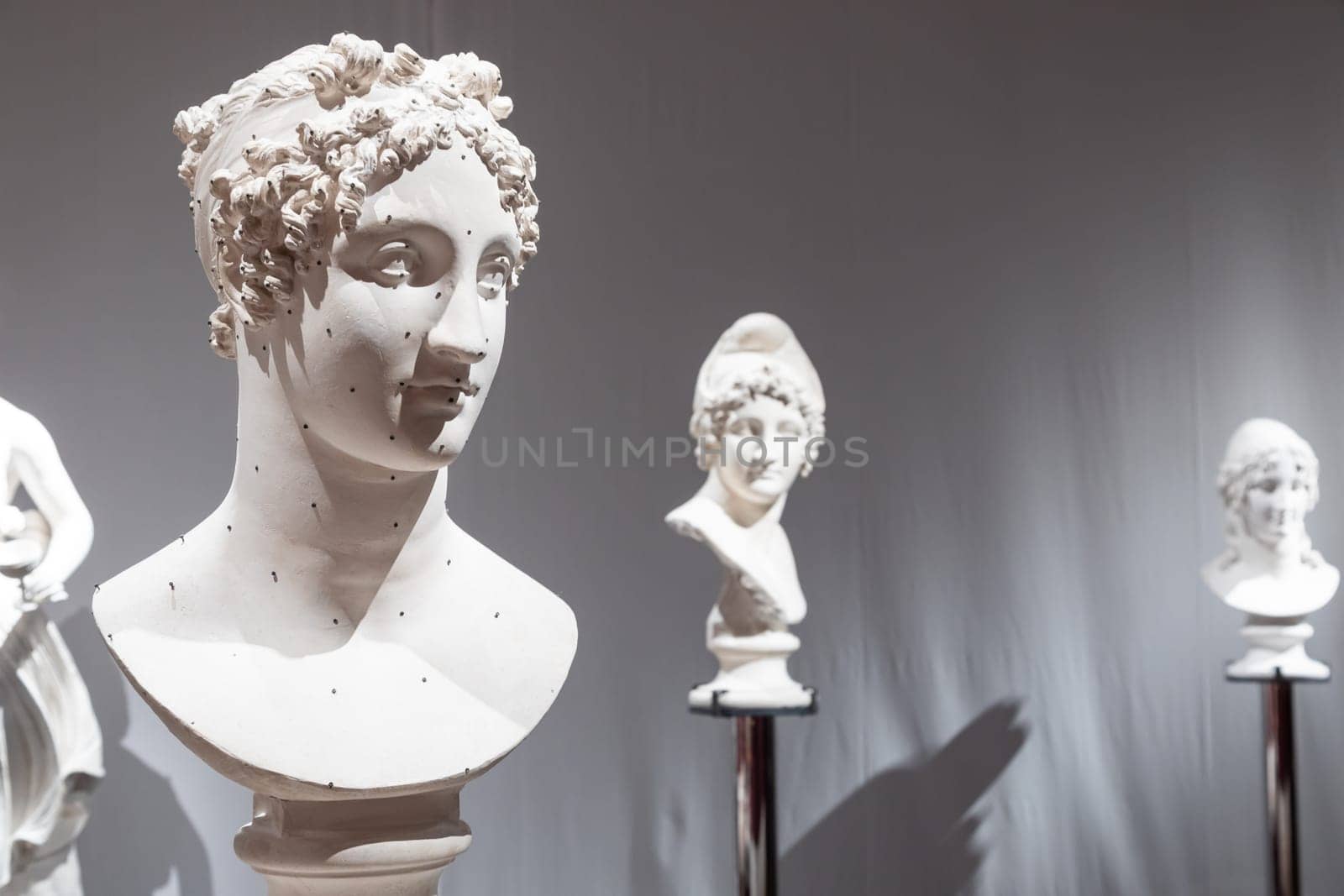 Bassano del Grappa, Italy - December 2022: art museum interior with famous ancient sculpture by Antonio Canova
