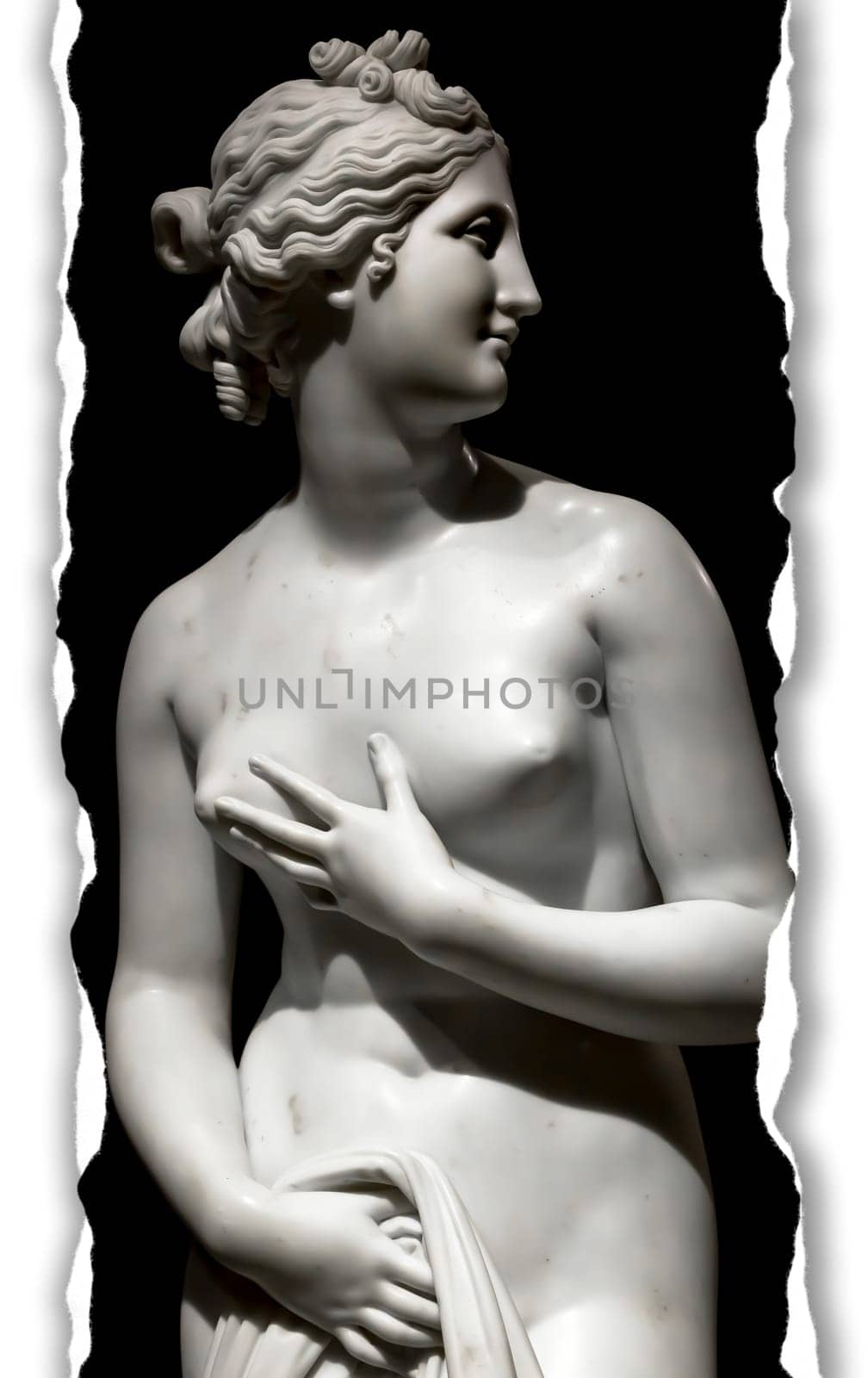 Creative picture of Venus statue - classical Greek statue of young beautiful woman