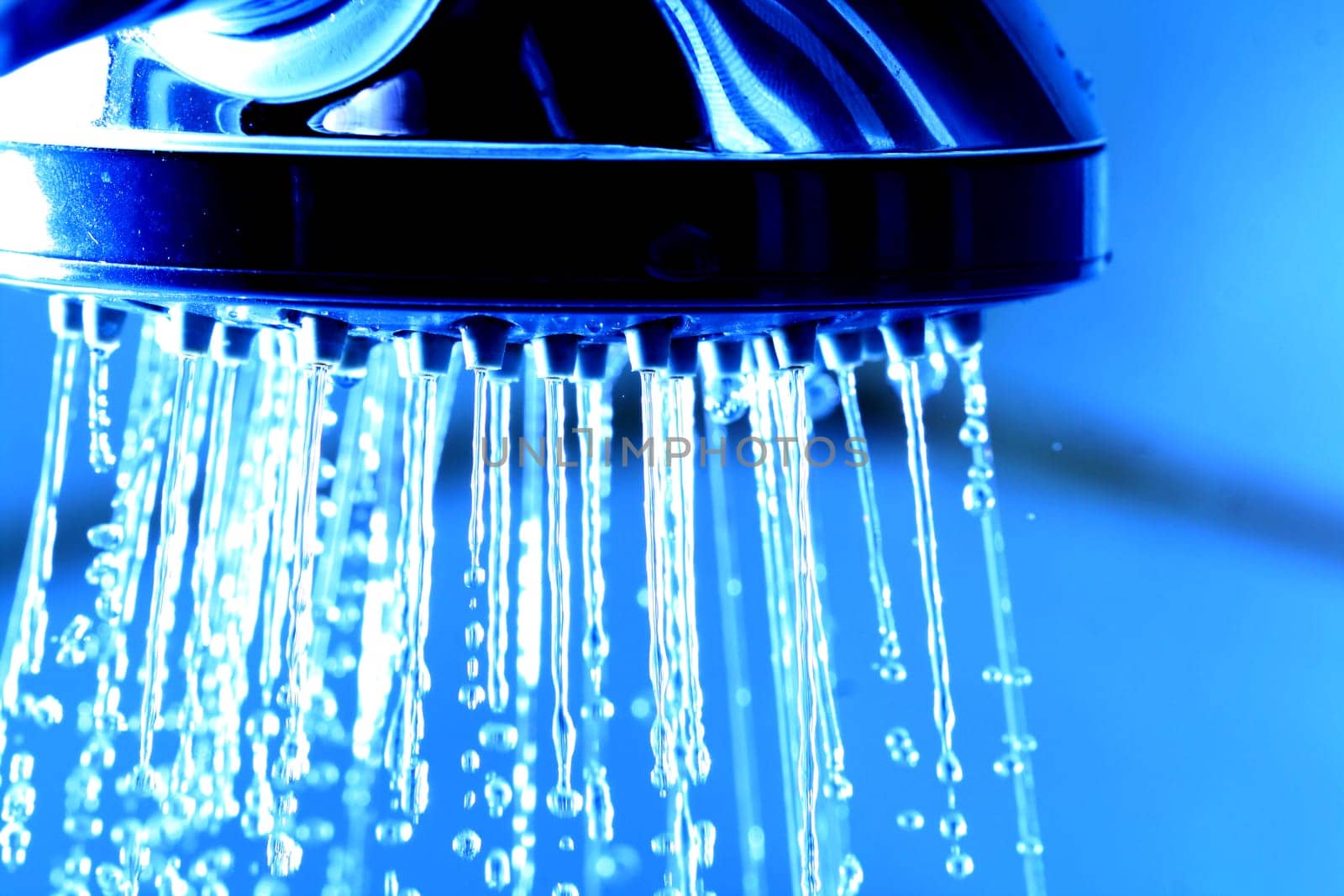 fresh shower clean blue water jet