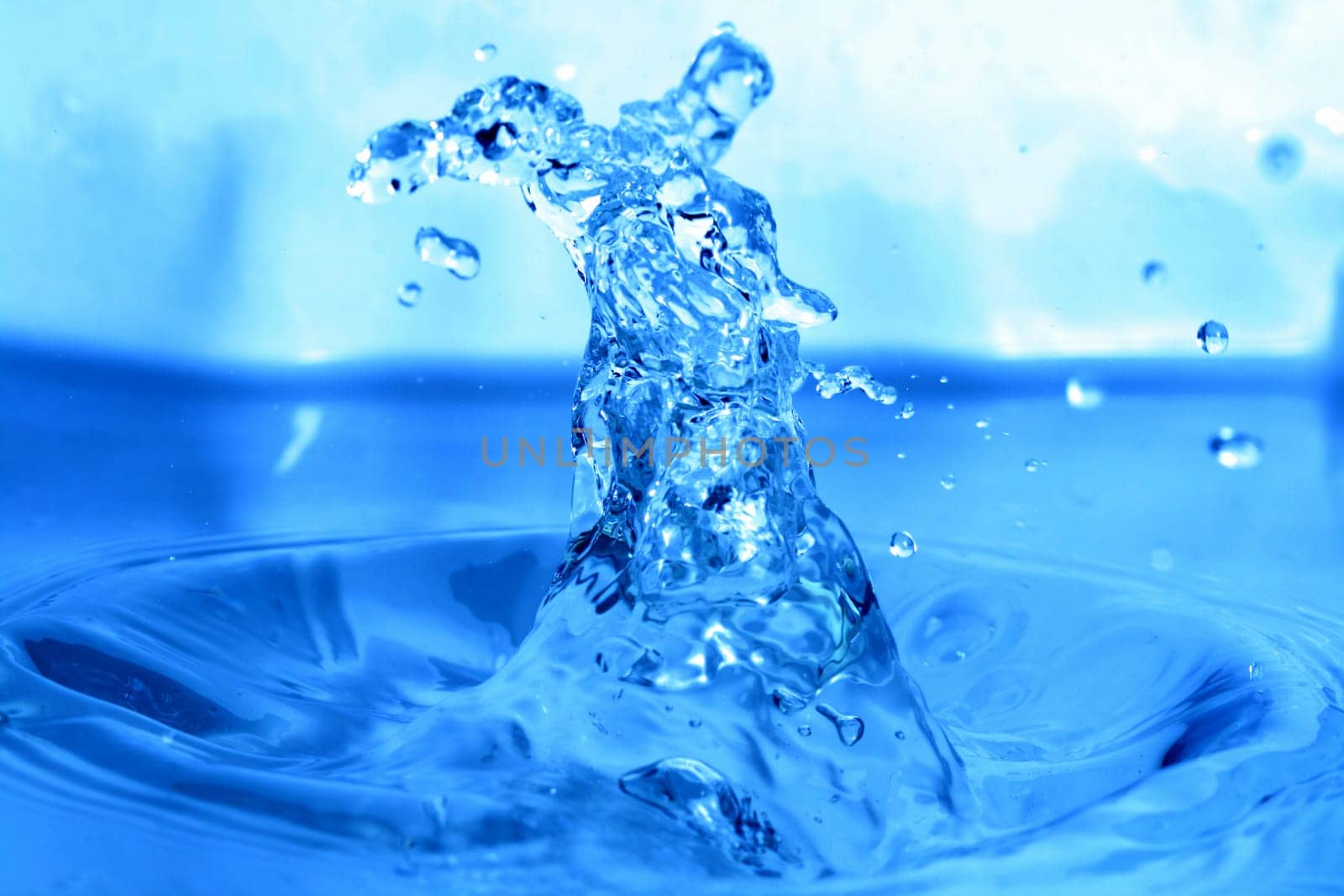 water splash macro close up