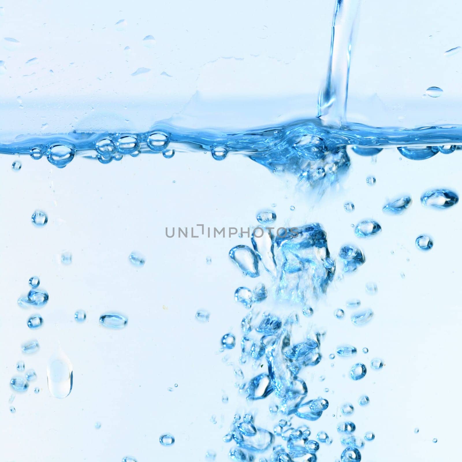 water bubbles blose up on white background