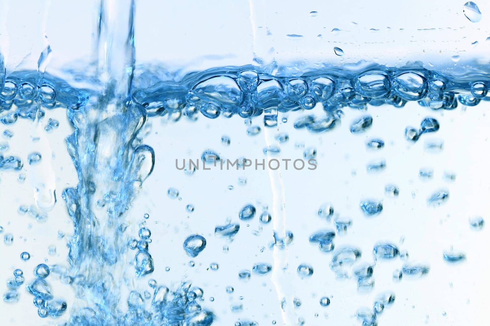 water bubbles blose up on white background