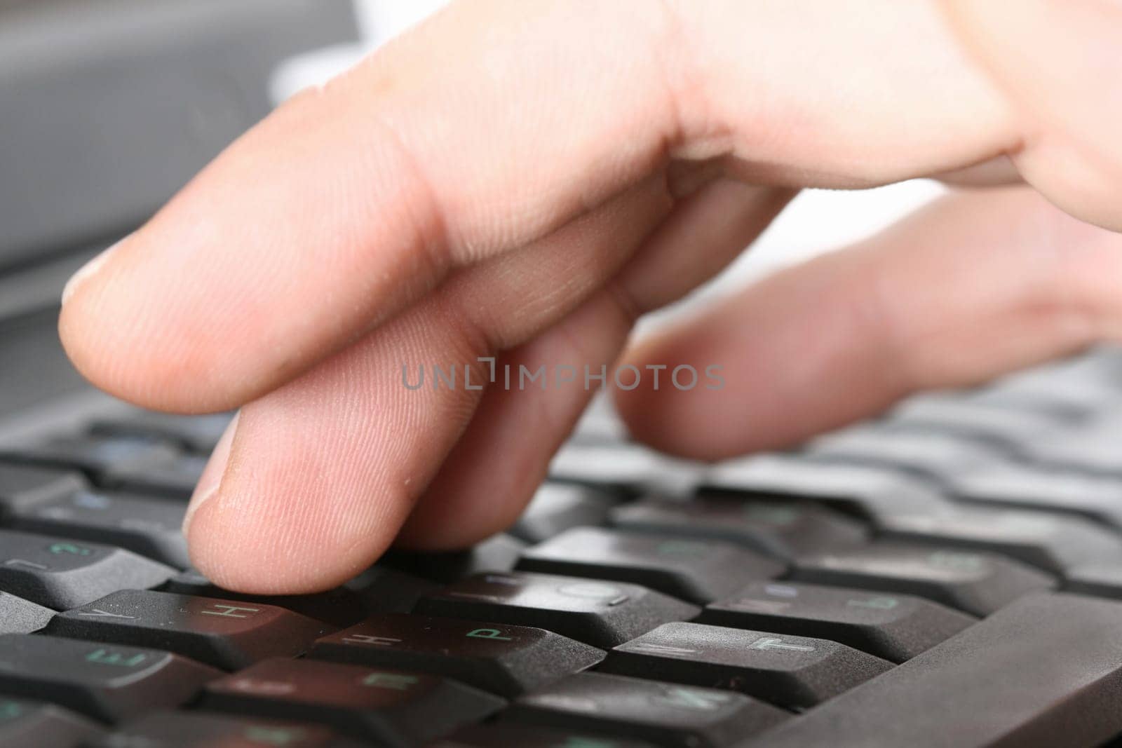 finger press notebook button concept