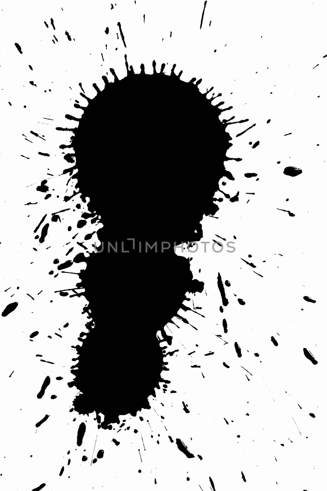 black grunge ink on white background