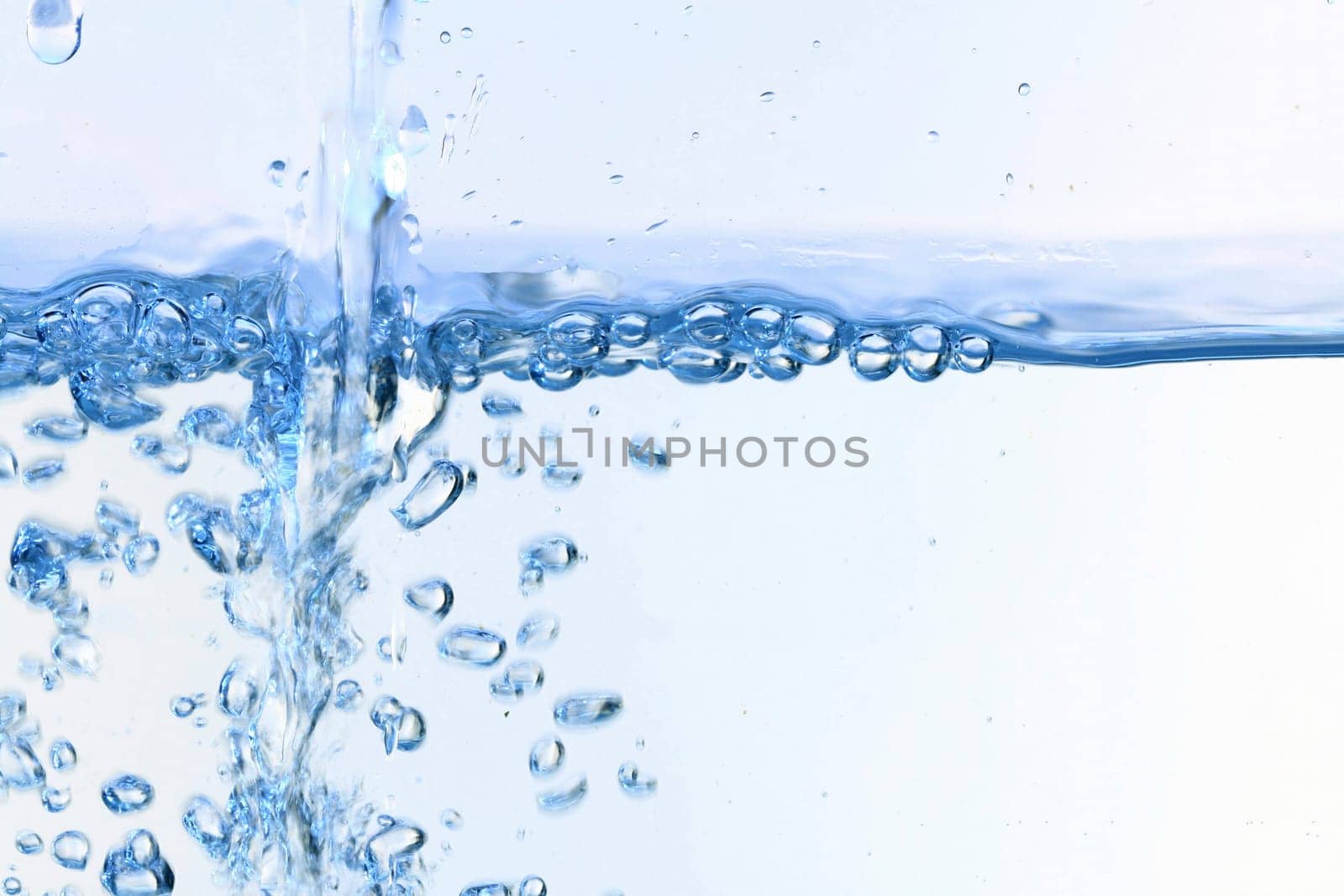 water bubbles blose up on white background
