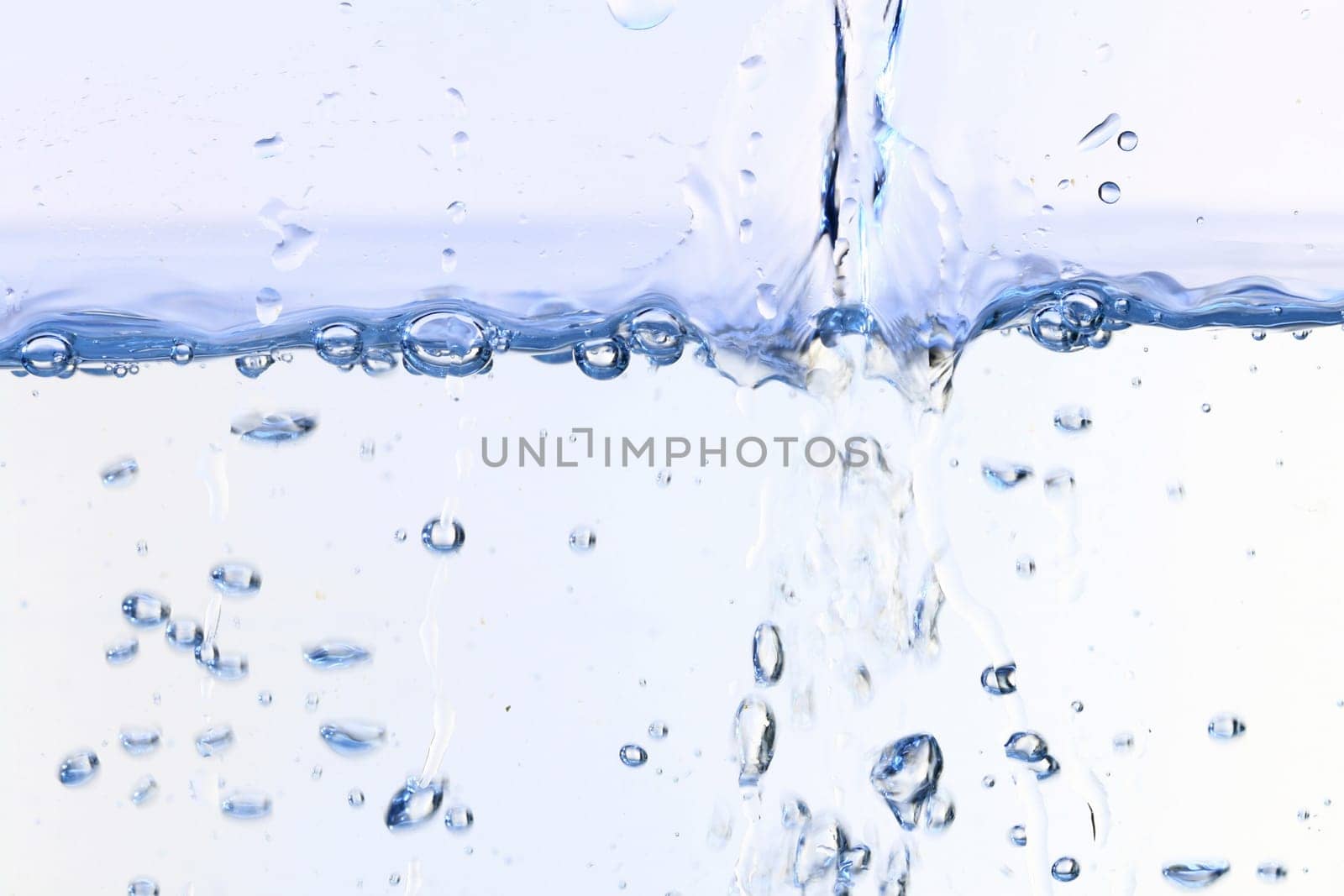 water bubbles blose up on white background
