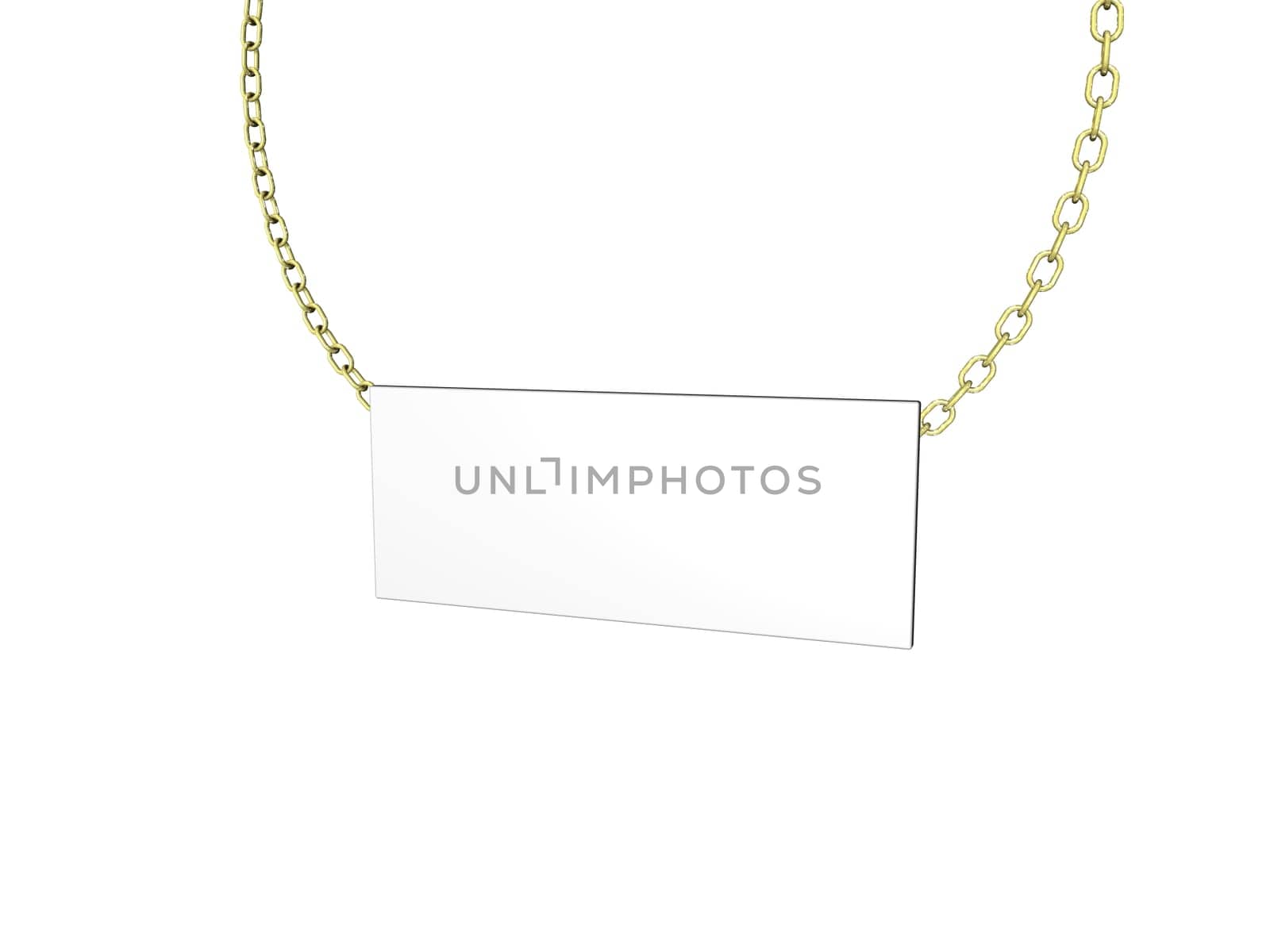 metal doorplate on white background