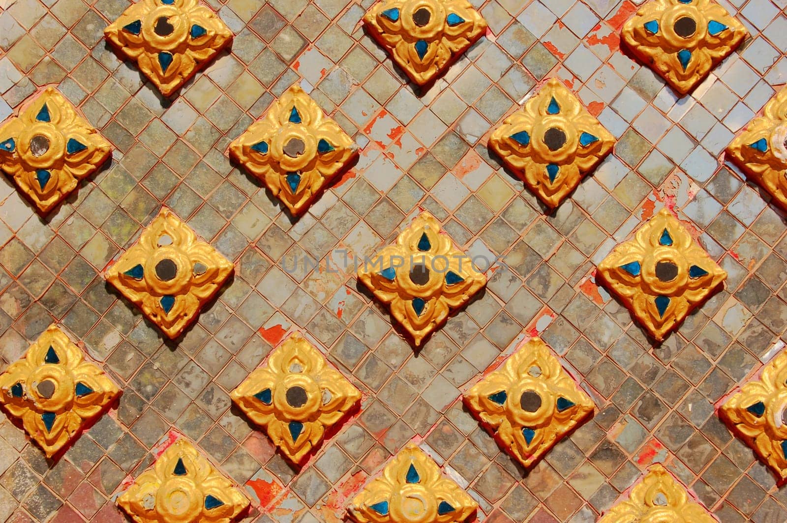 Mirror tile decoration from a Buddhist temple in Thailand