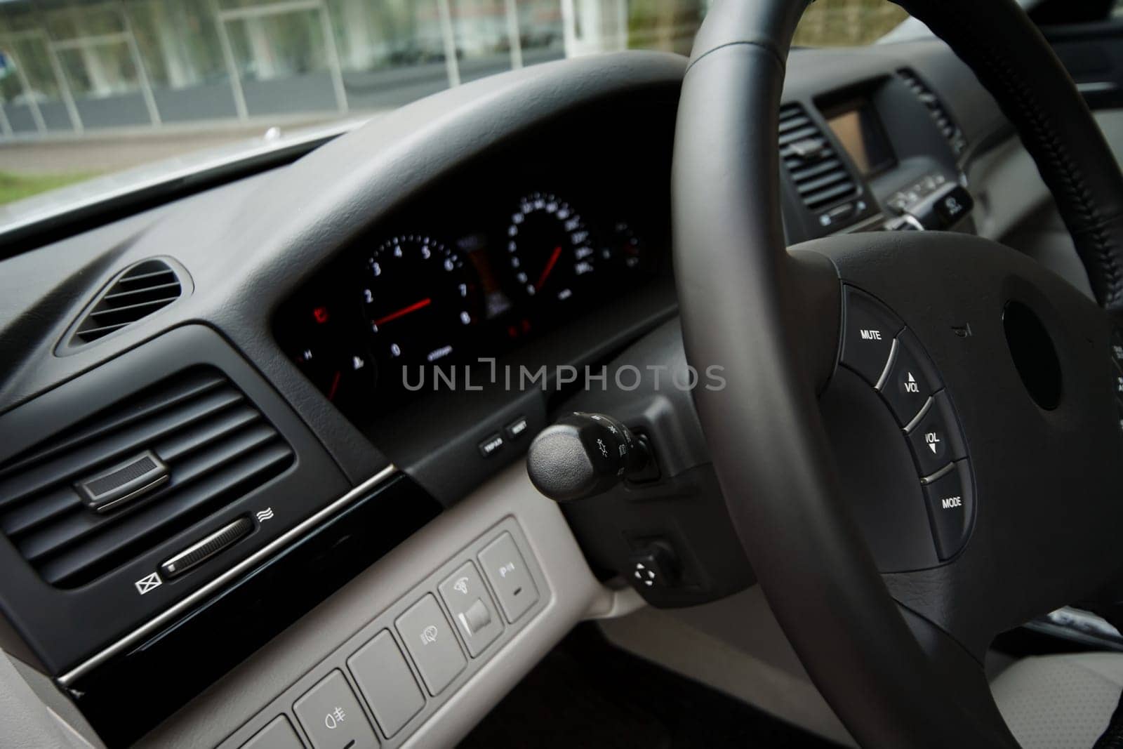Beautiful leather interior of the modern car