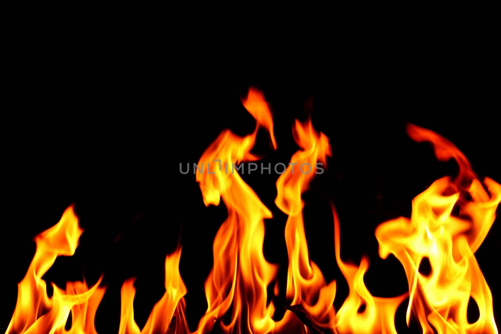 fire flame on black background