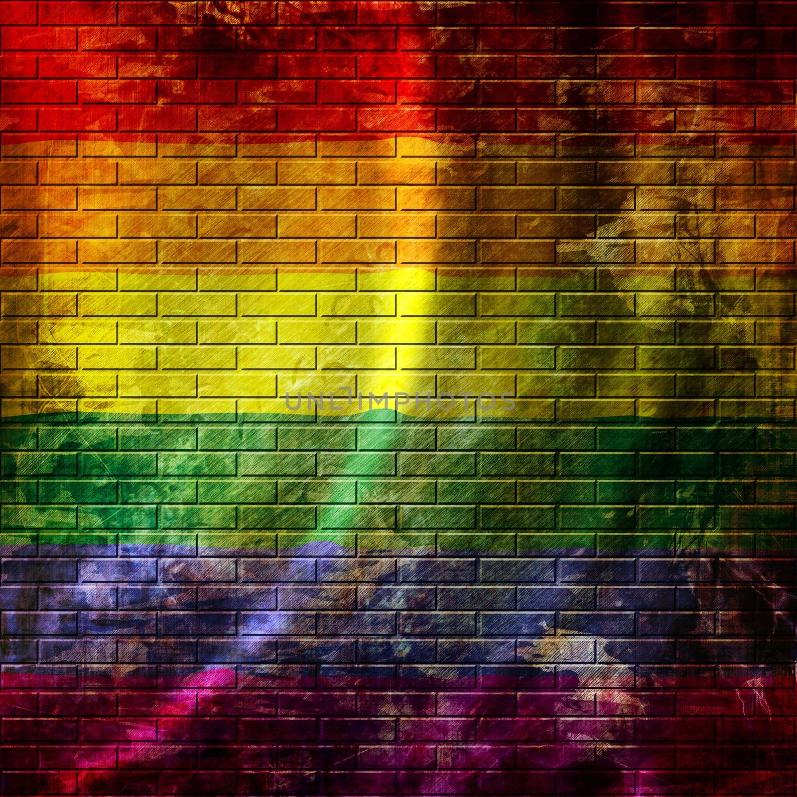 gay pride flag waving in the wind