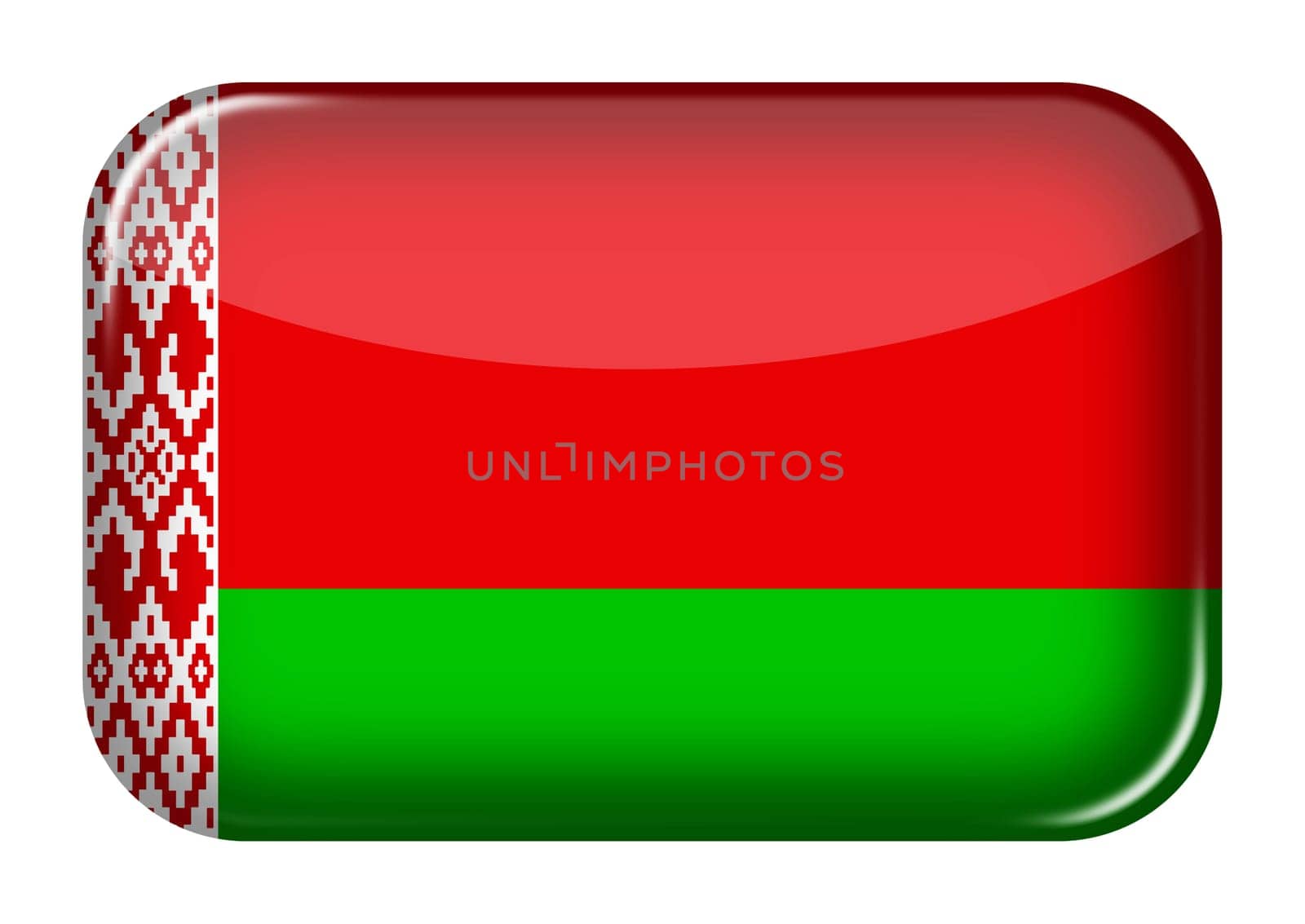 A Belarus web icon rectangle button with clipping path 3d illustration
