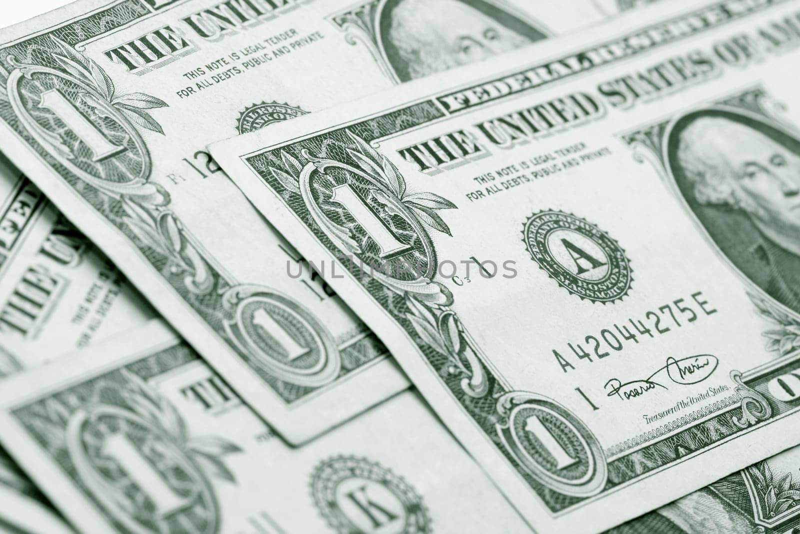 one dollar background macro close up