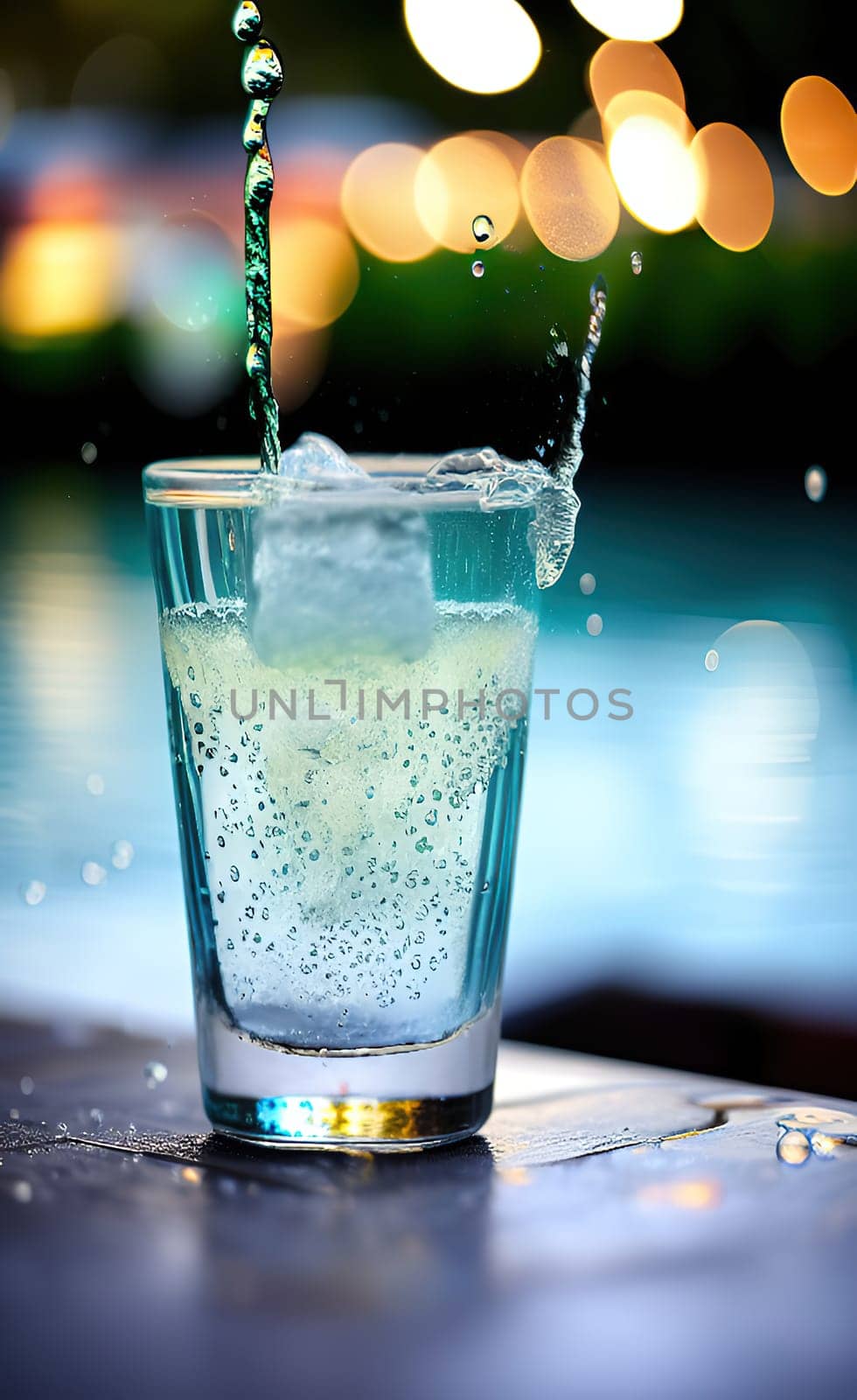 Summer drinks refreshing cocktails on green background