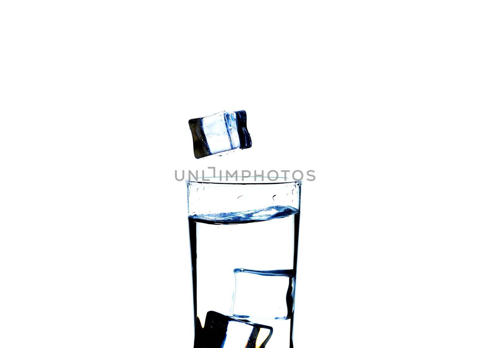 The image of pouring drinking water, into a glass, that makes one feel refreshed isolated on white background, Splashing water, Sparkling water