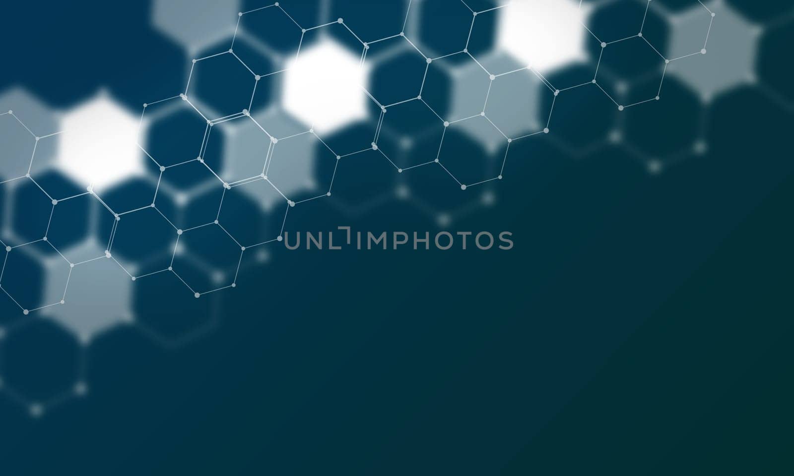 Technology background concept, Abstract connected line dots network on bright blue blurred background.