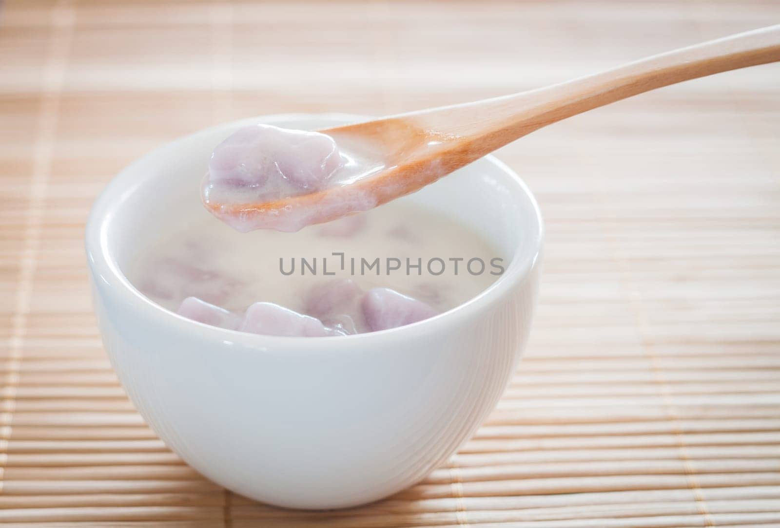 Bua Loi , Thai dessert with taro flour and coconut milk, stock photo