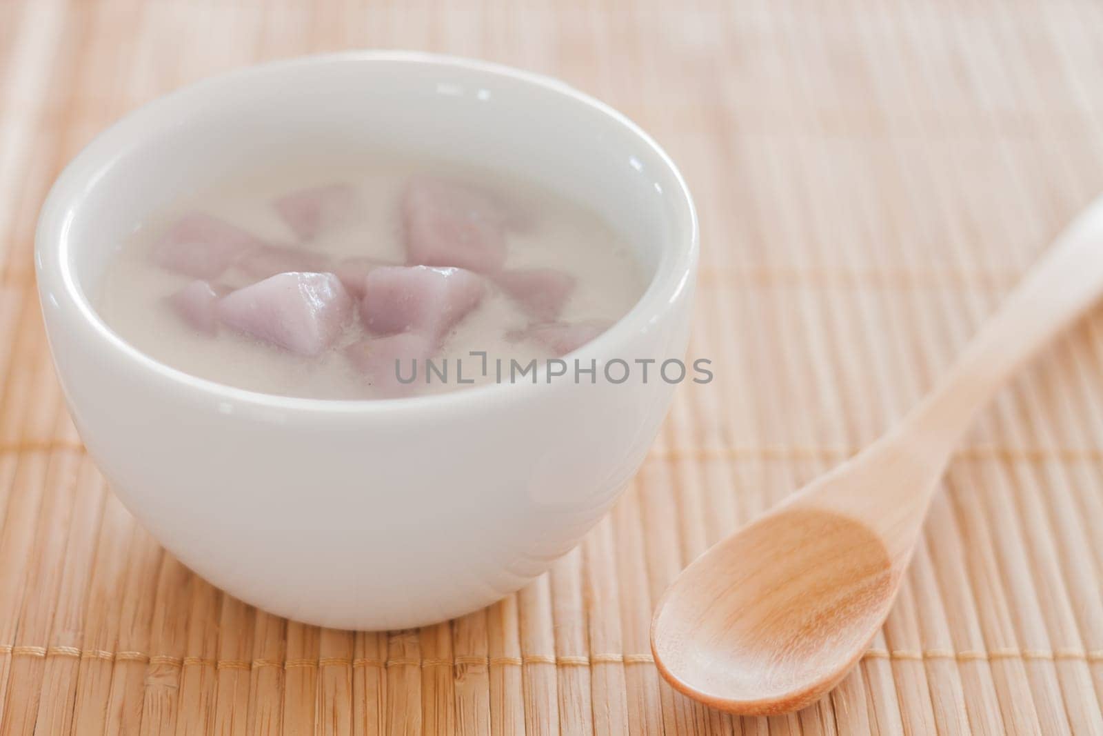 Bua Loi , Thai dessert with taro flour and coconut milk, stock photo