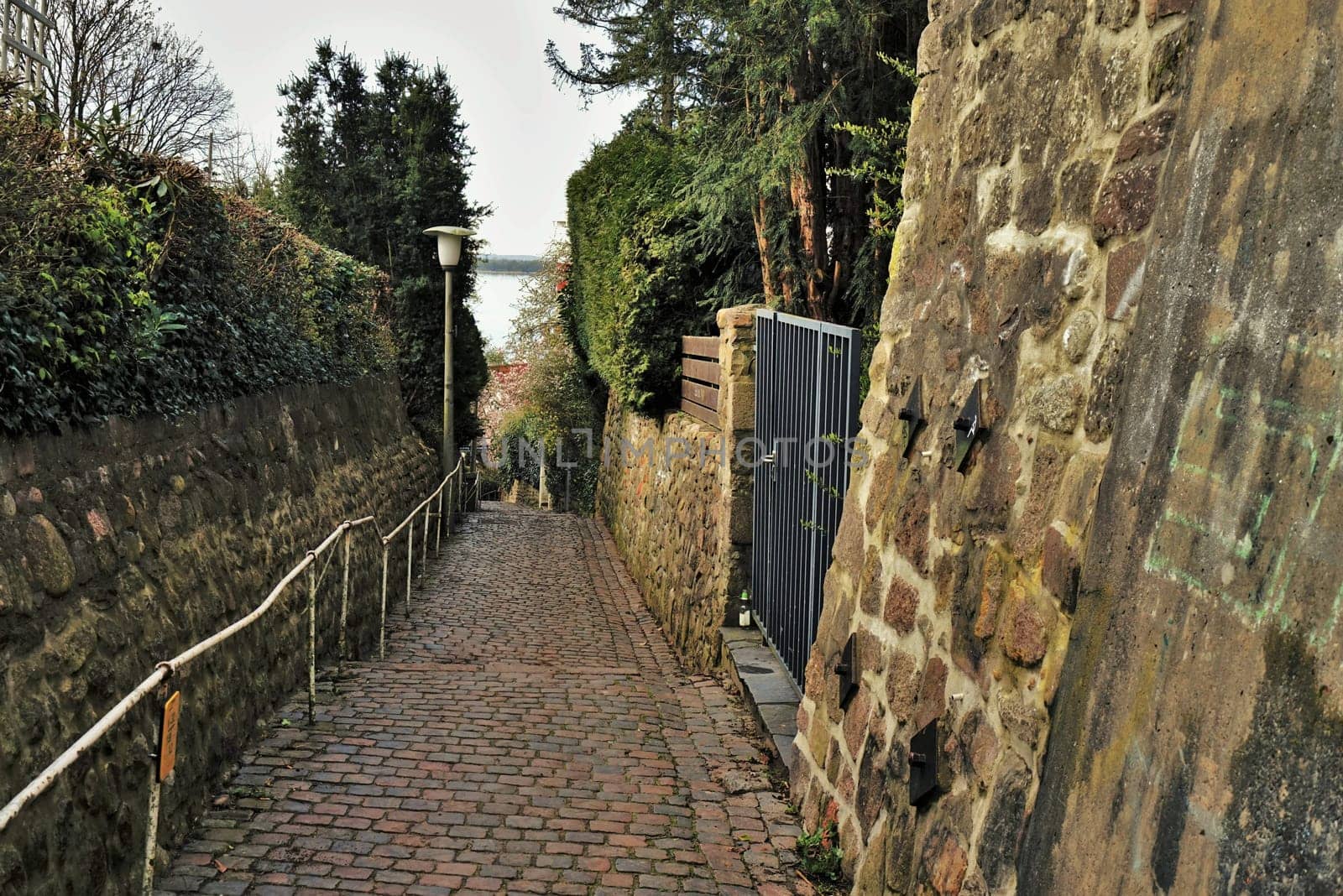 Blankeneser stairs district in Hamburg on the Elbe