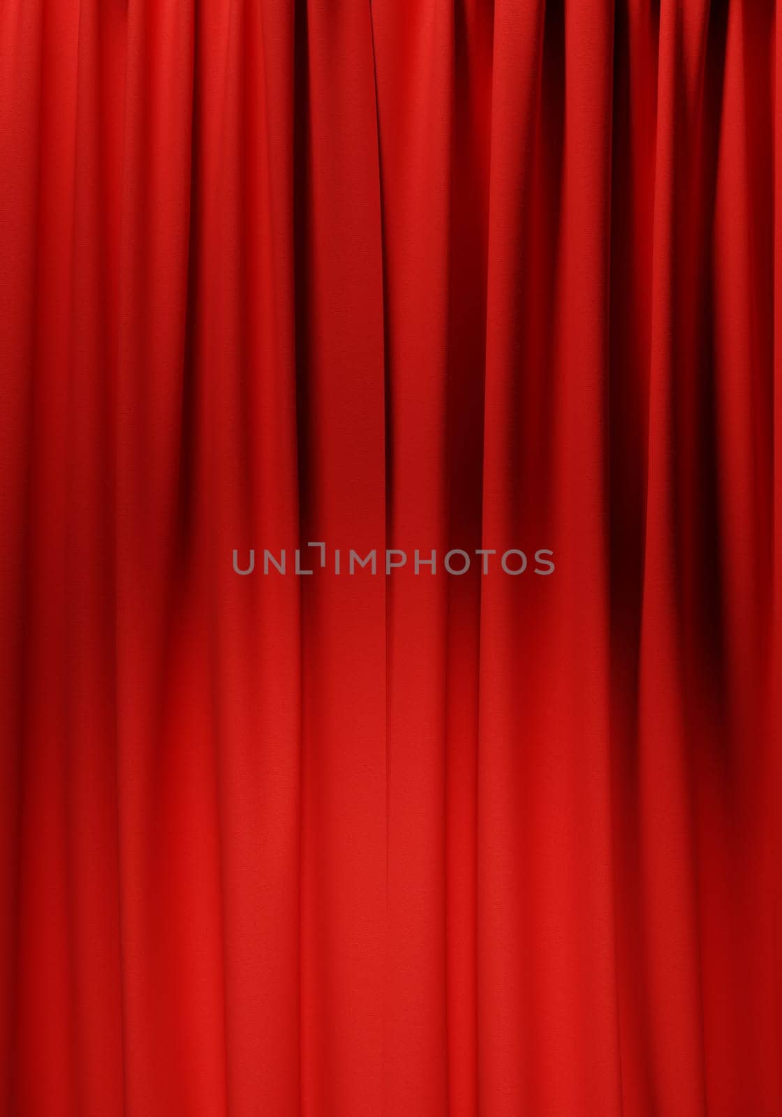 Closed red curtain using as background, presentation or entertainment concept, 3d rendering
