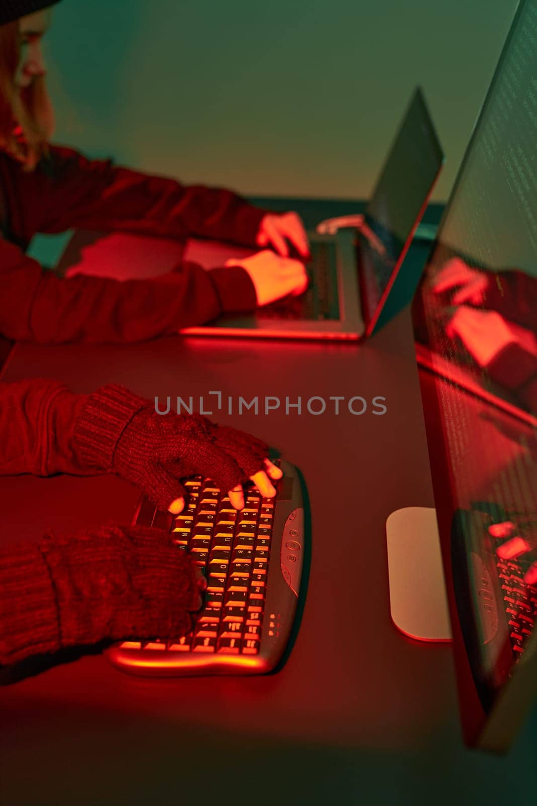 Anonymous people using computer and programming to break code. Cyber security threat. Internet and network security. Access to private information. Anonymous hackers using technology to access to password and encrypted data. Cyber attack