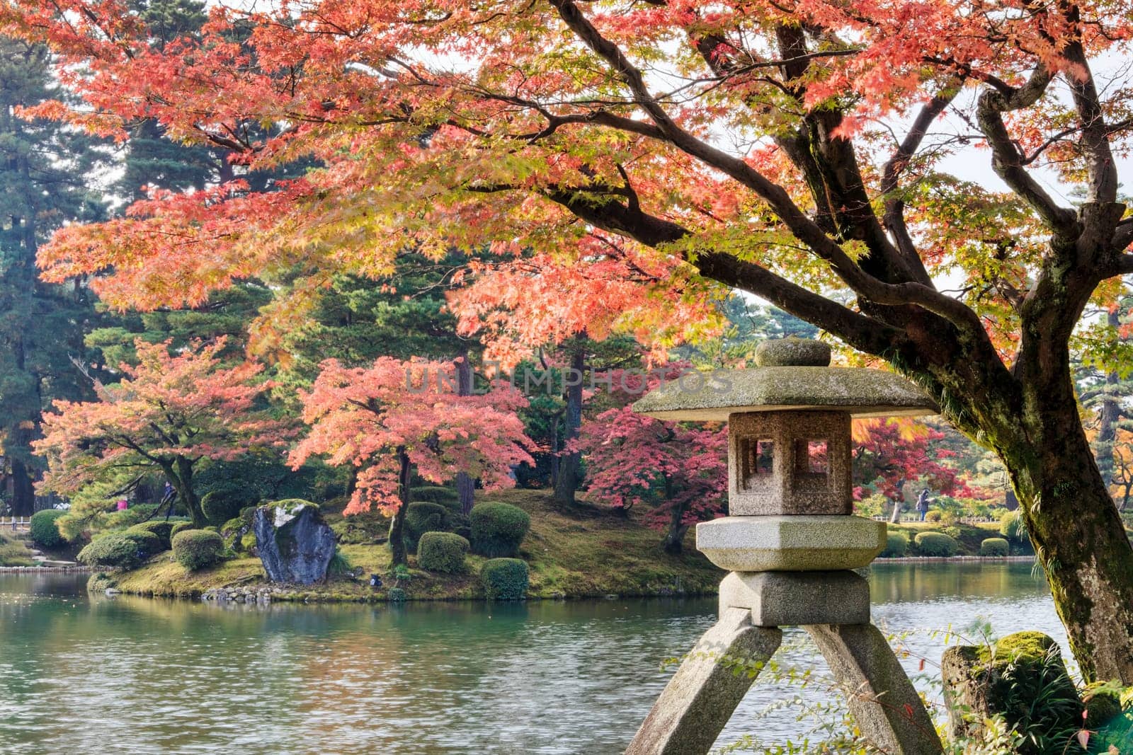 Kasumiga-ike Pond at Kenrokuen Garden in Kanazawa for adv or others purpose use