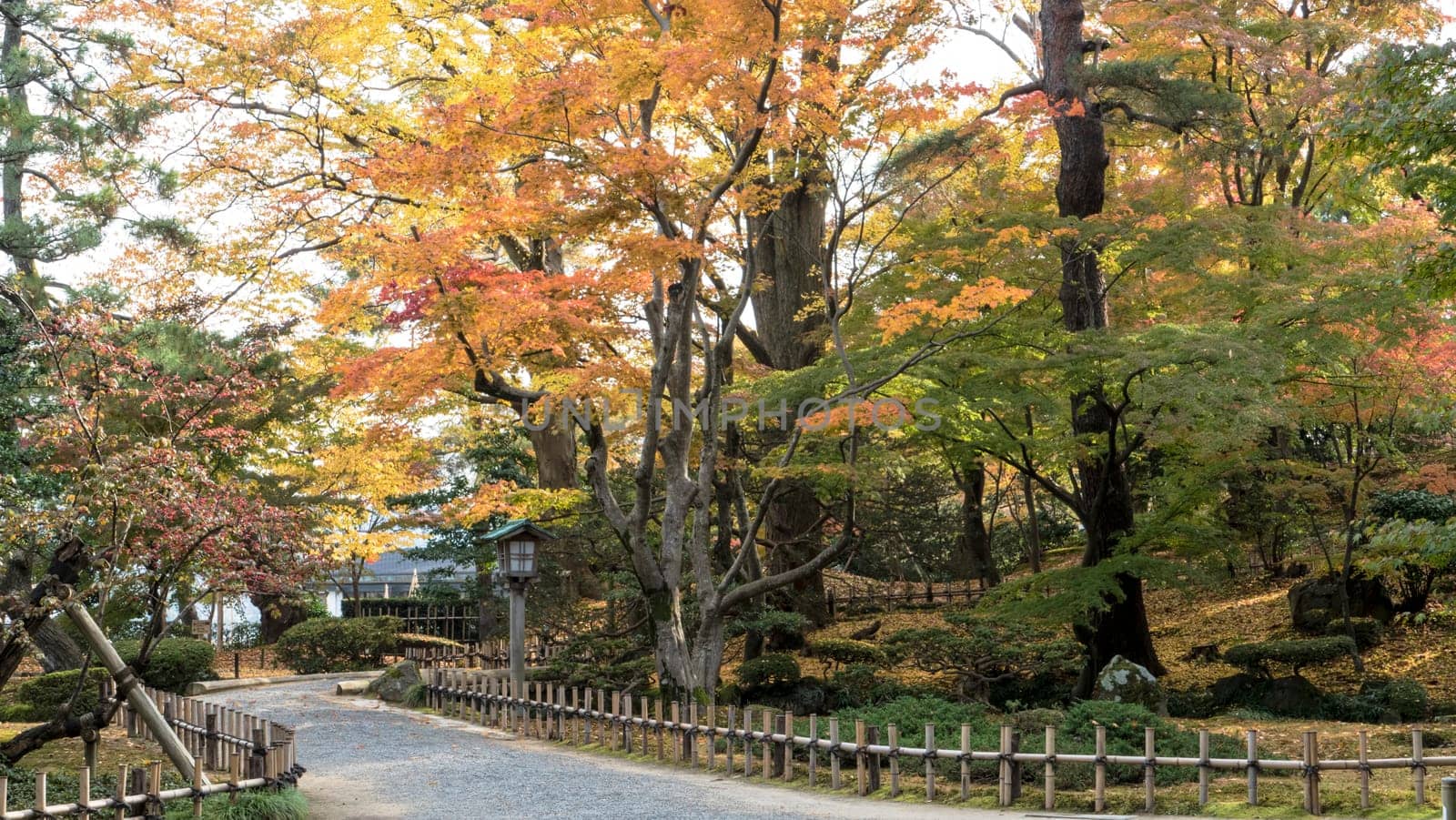 Kasumiga-ike Pond at Kenrokuen Garden in Kanazawa for adv or others purpose use