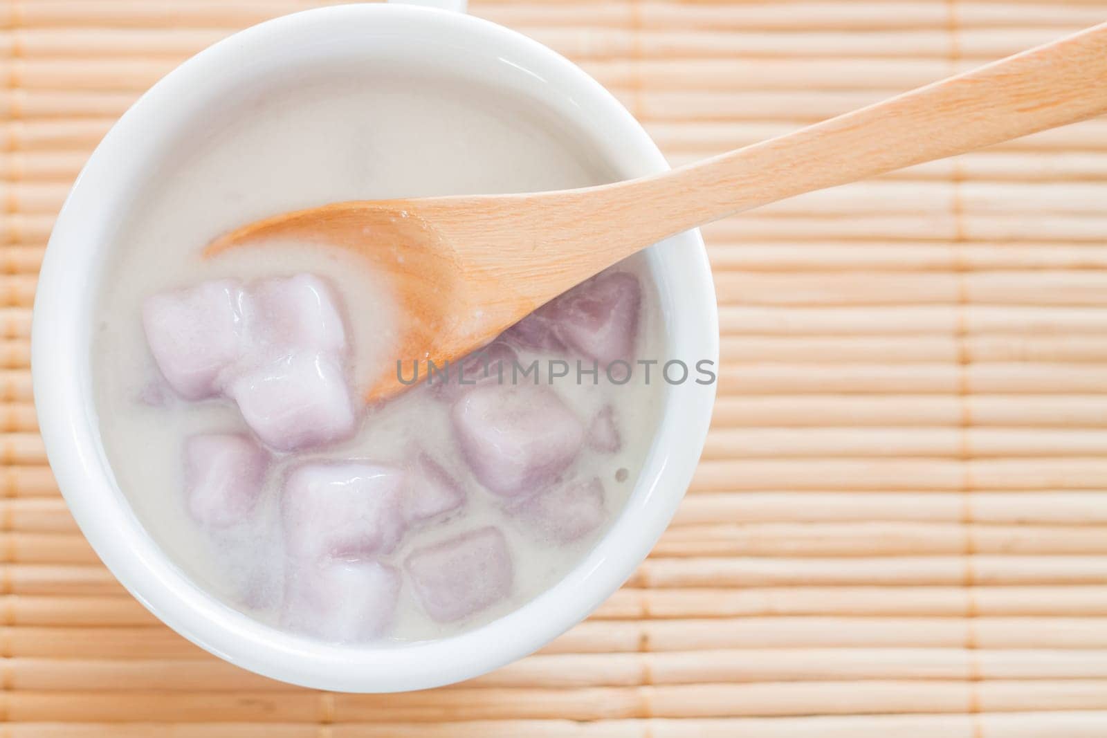 Bua Loi , Thai dessert with taro flour and coconut milk, stock photo